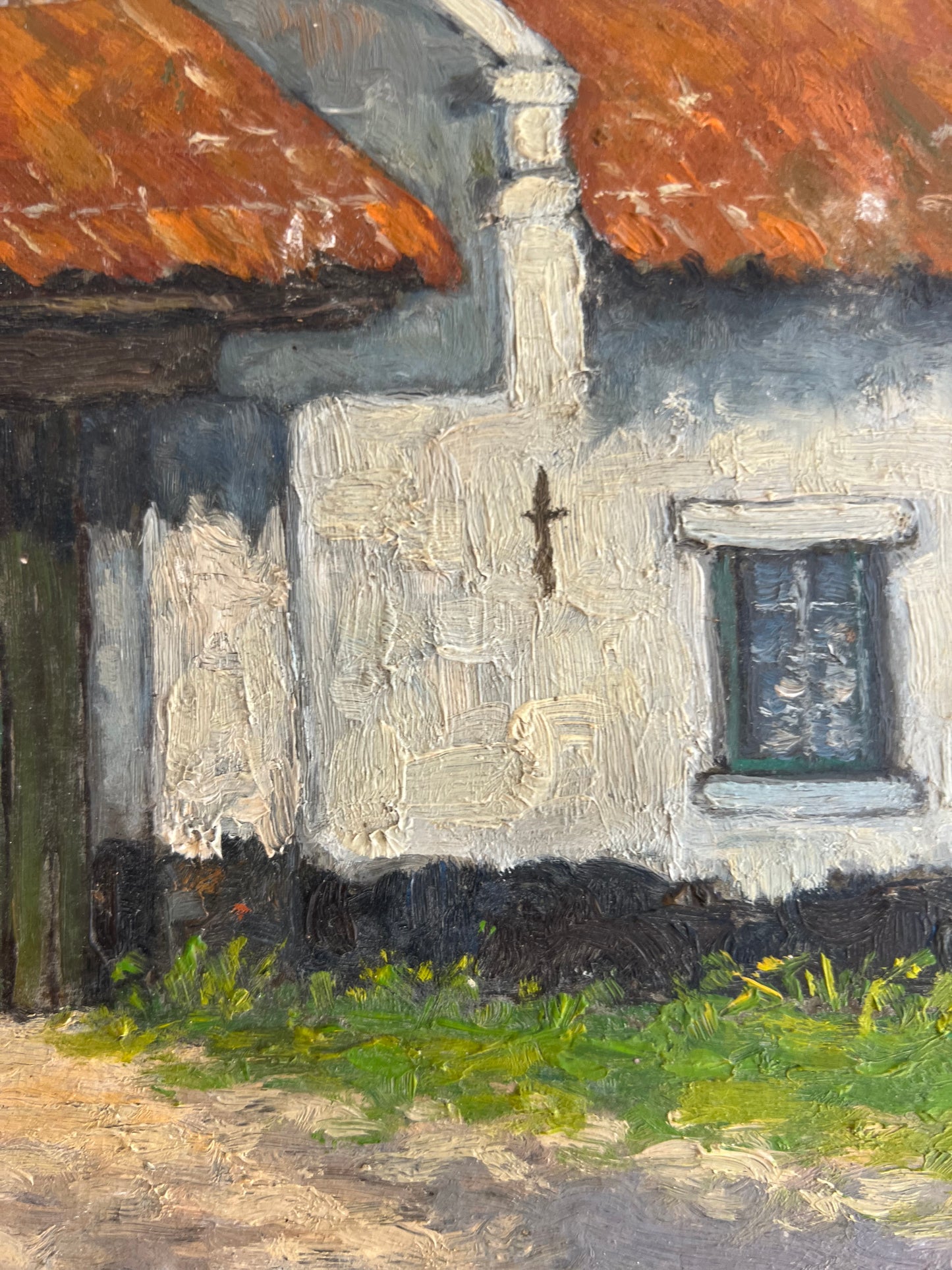 Small French Oil on Board Painting