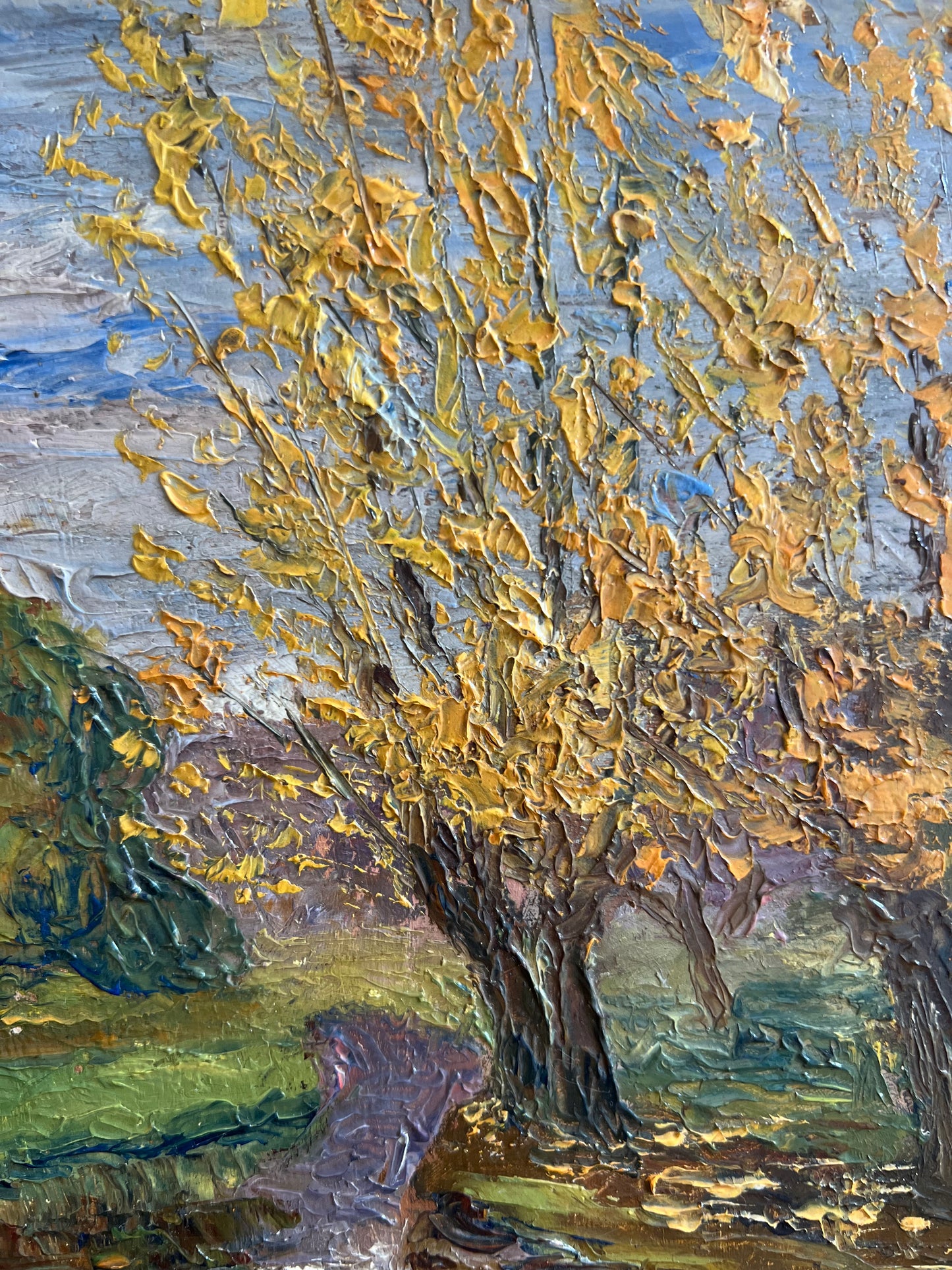 Thick Impasto French Landscape Oil Painting