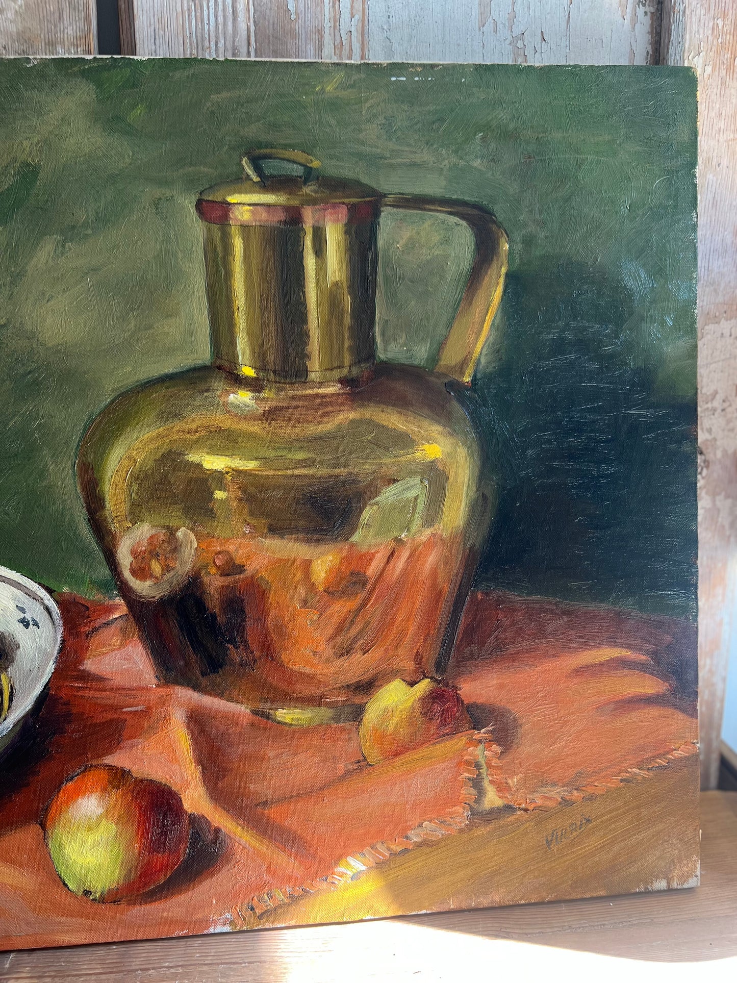 Large French Oil on Canvas Still Life Painting