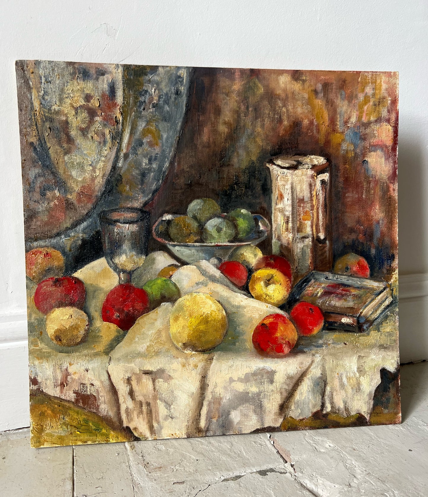 1950’s French Cezanne-esque Still Life Oil Painting