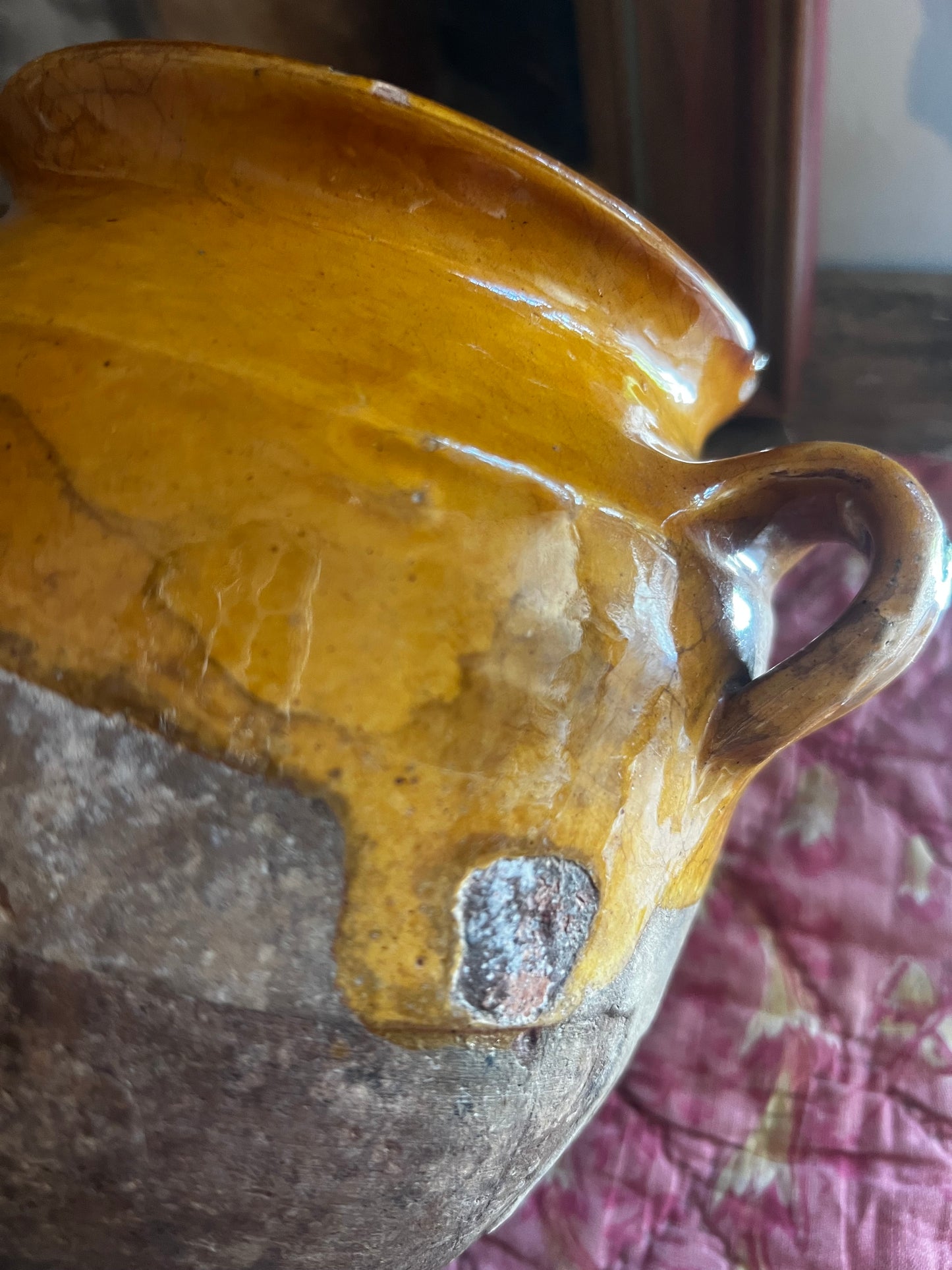 Rare Small Size Antique French Confit Pot
