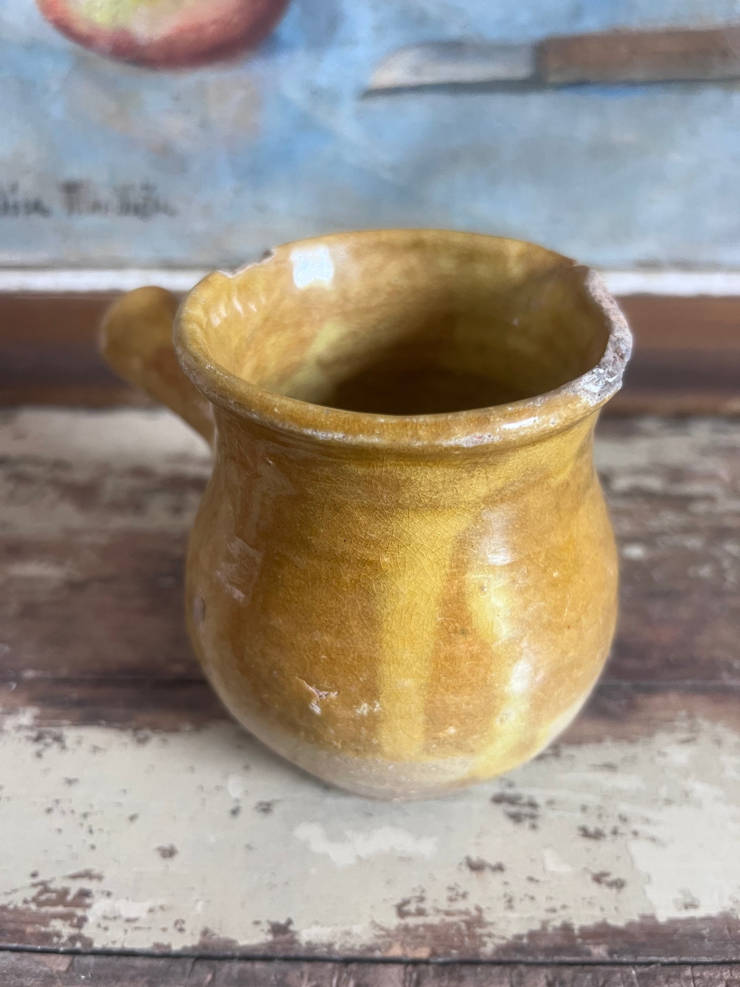 Small French Glazed cooking pot