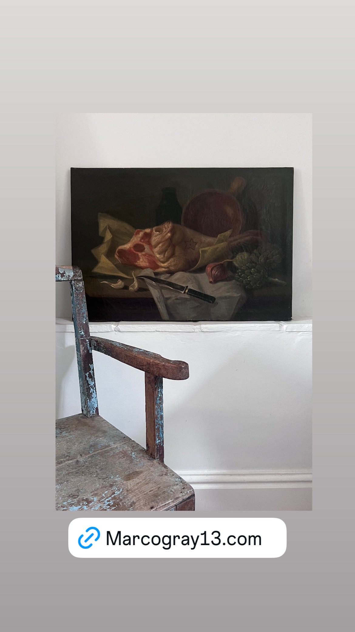 French Mid 19th Century Wonderful oil on canvas still life painting