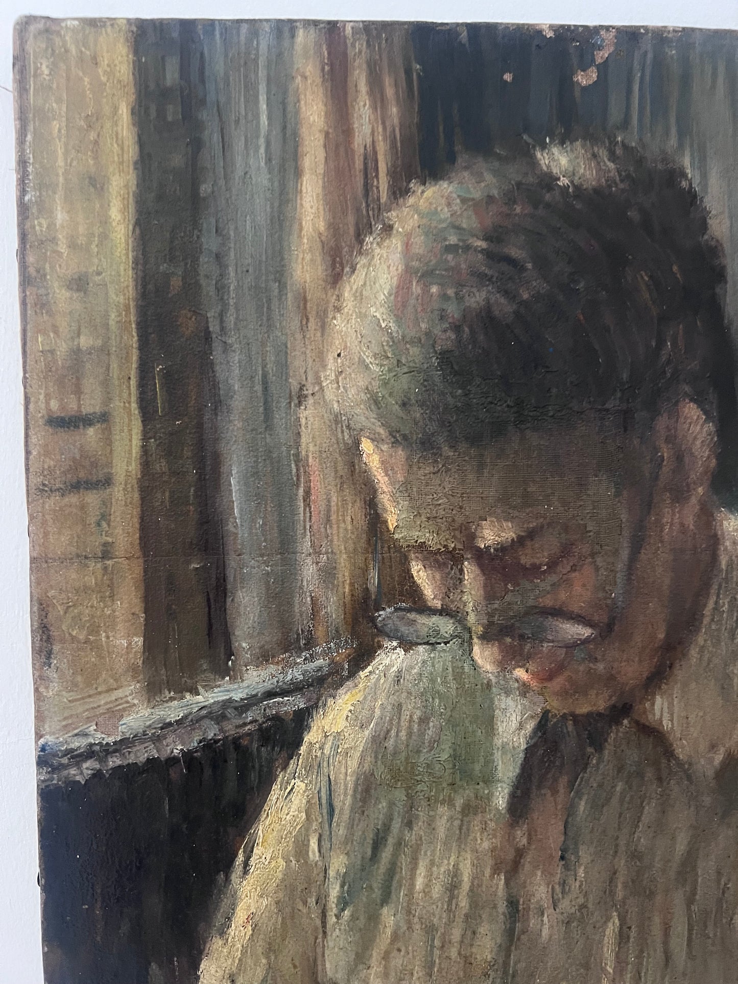 Portrait Oil on Canvas Painting by Edouard Righetti