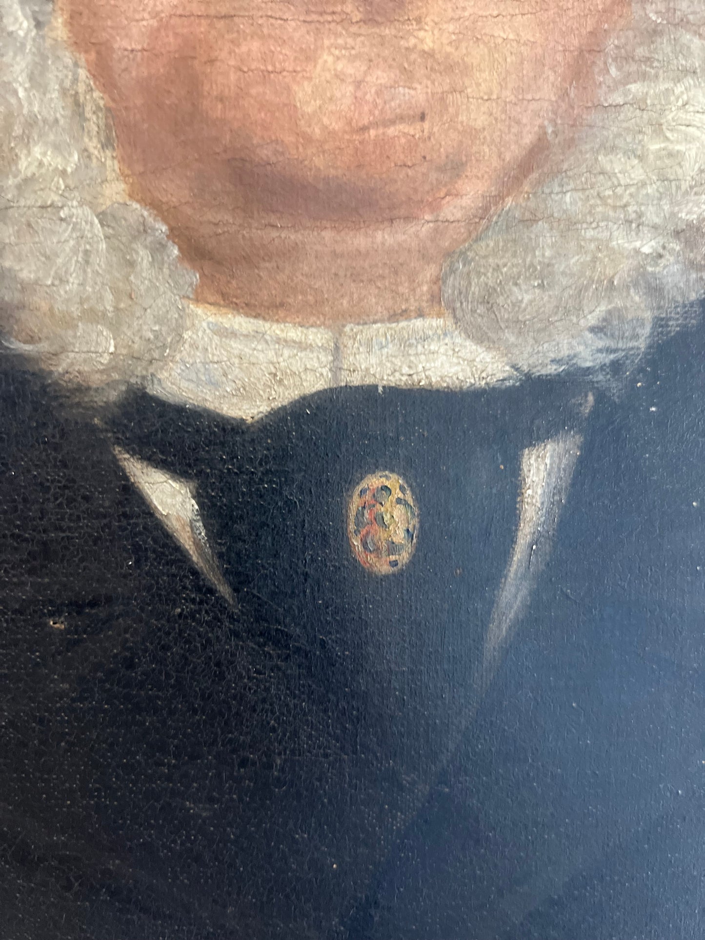 Large 19th Century Male Portrait oil on canvas painting