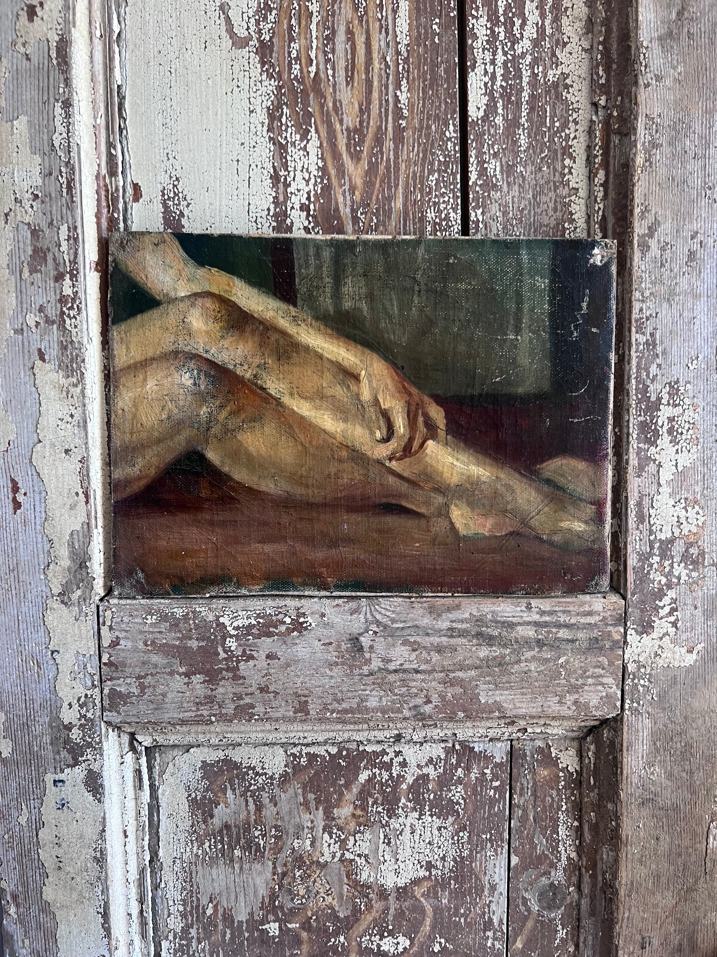 Legs Oil Painting mounted on board