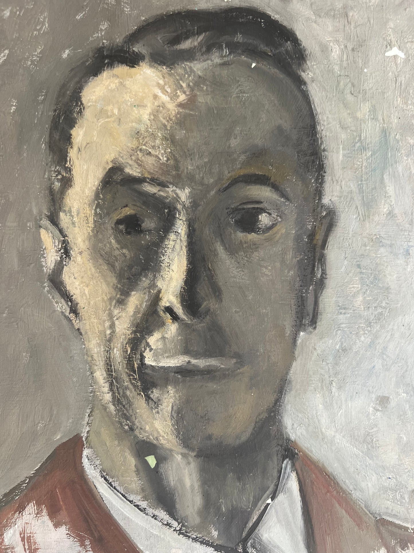 French male portrait oil on canvas painting C1940