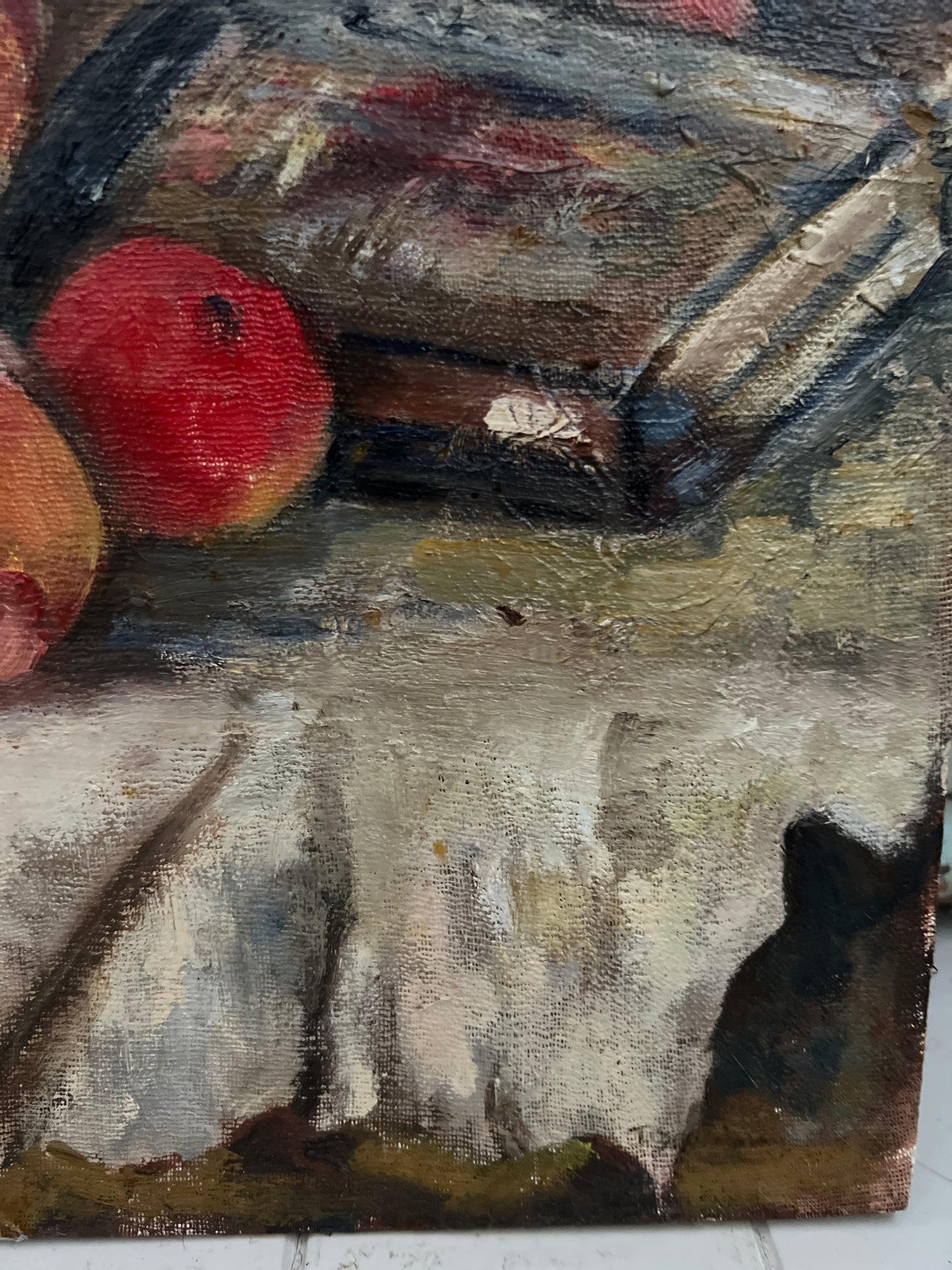 1950’s French Cezanne-esque Still Life Oil Painting