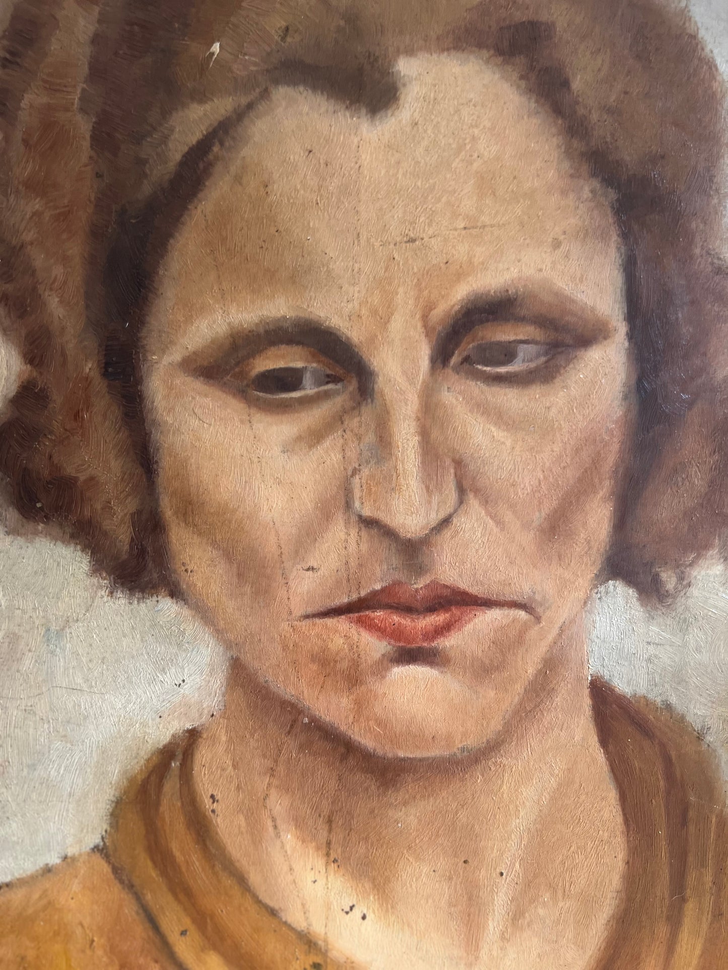 French Double Sided Portrait Oil Painting dated 1934
