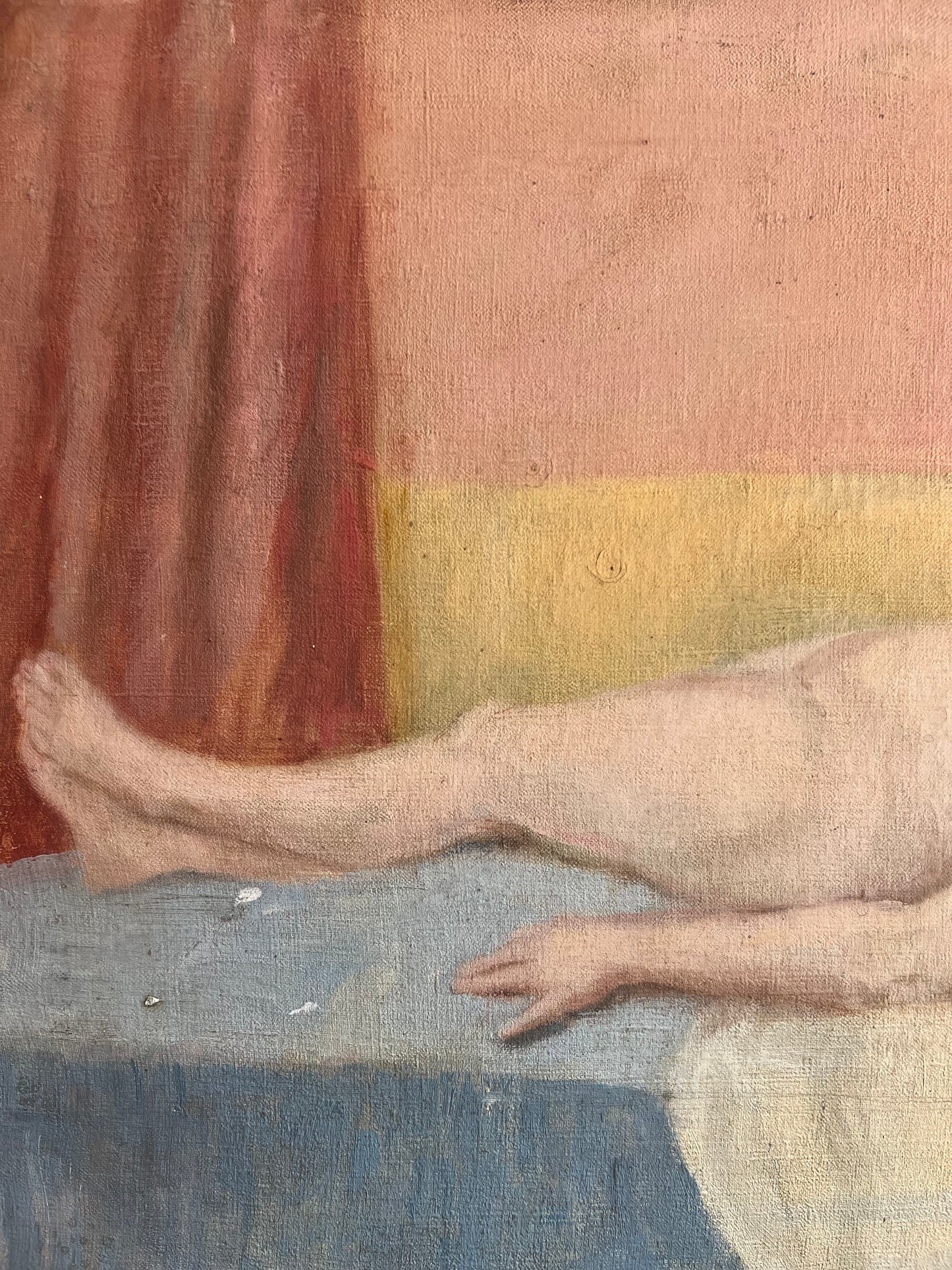 British oil on canvas nude painting