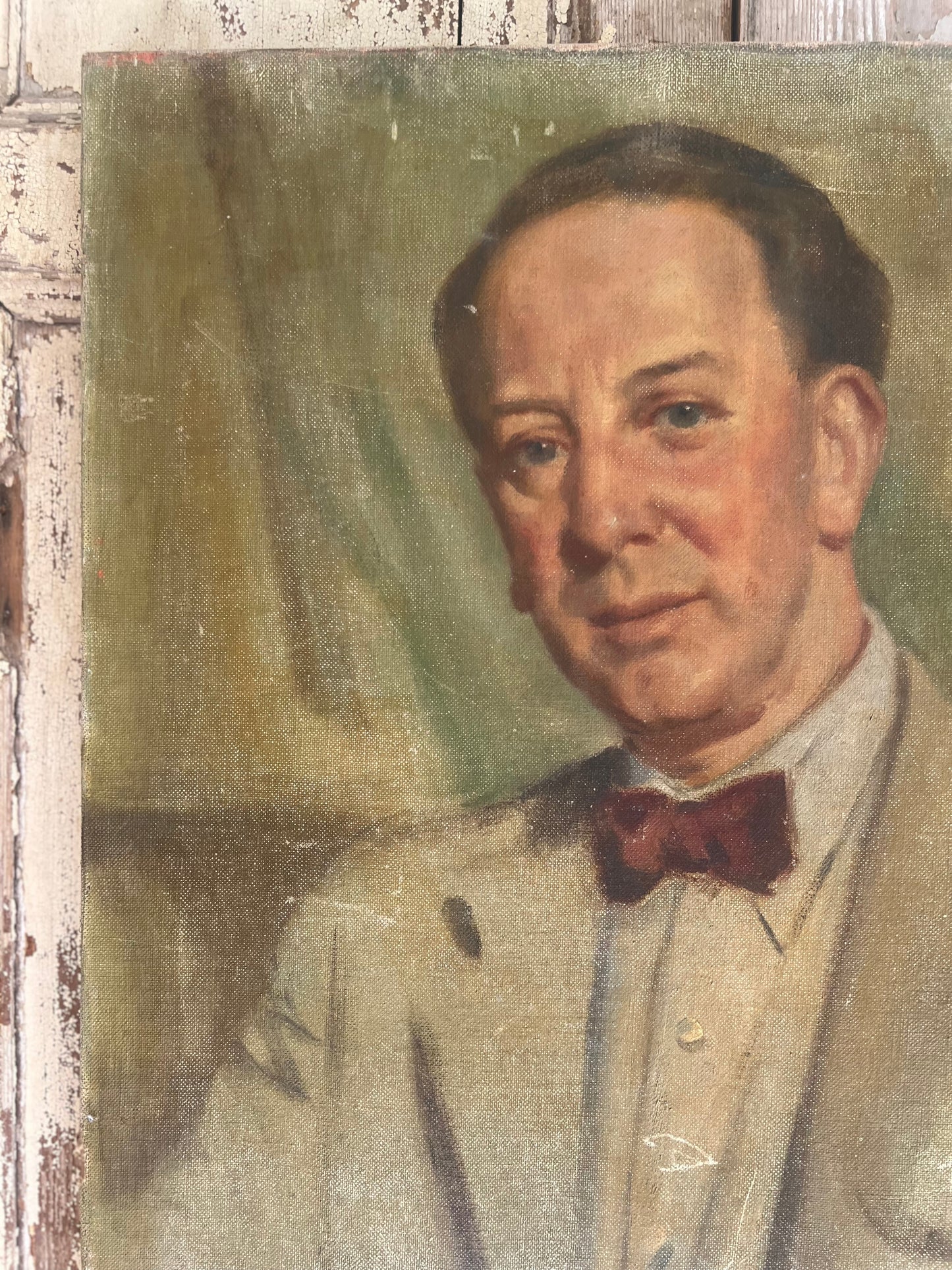 Large English Male Portrait oil on canvas painting