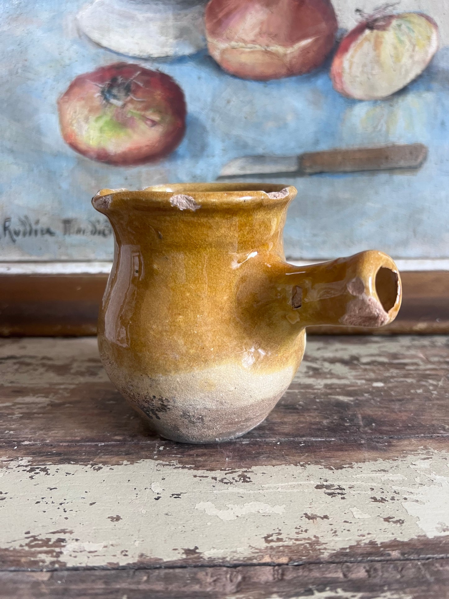 Small French Glazed cooking pot