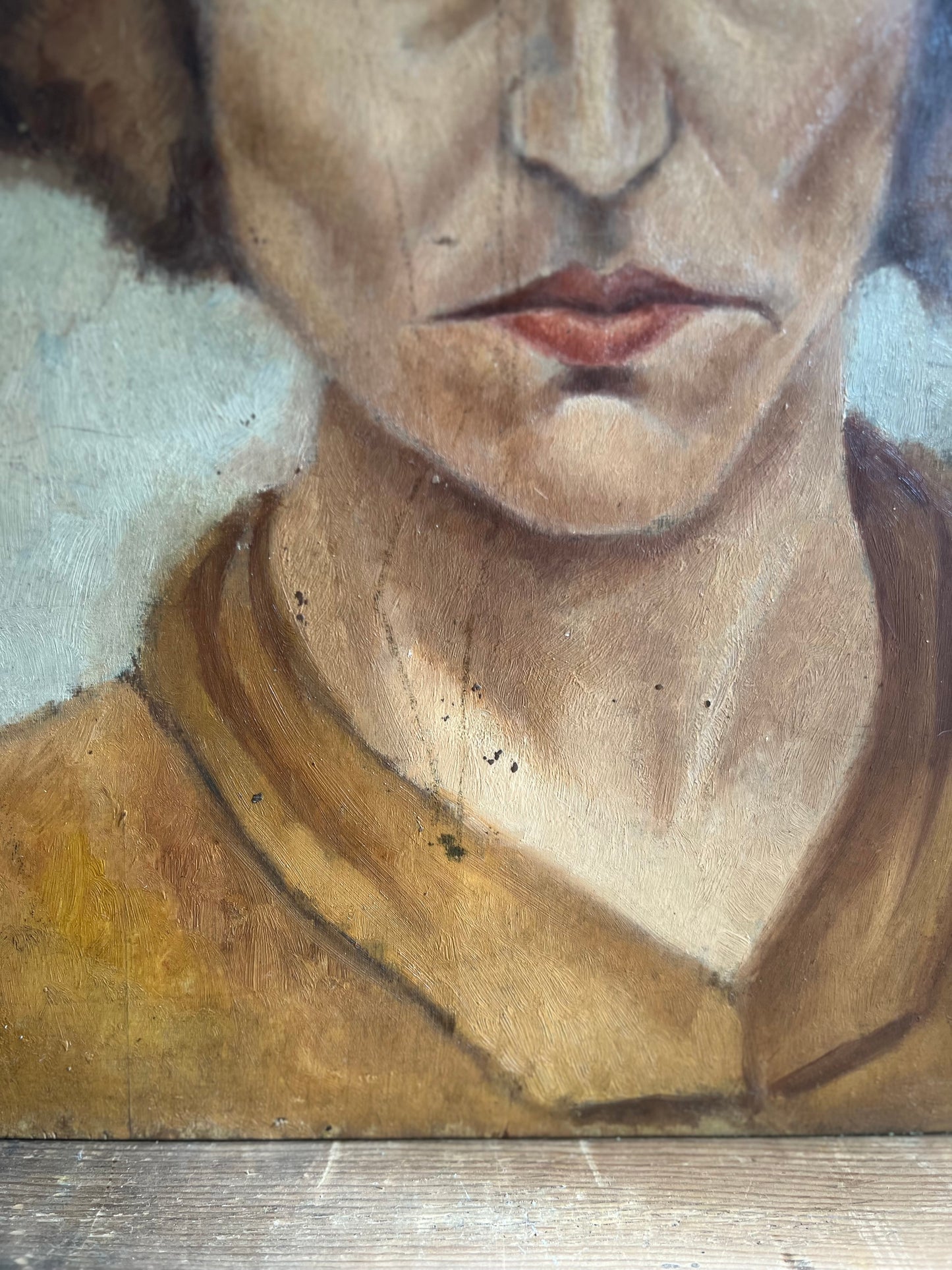 French Double Sided Portrait Oil Painting dated 1934