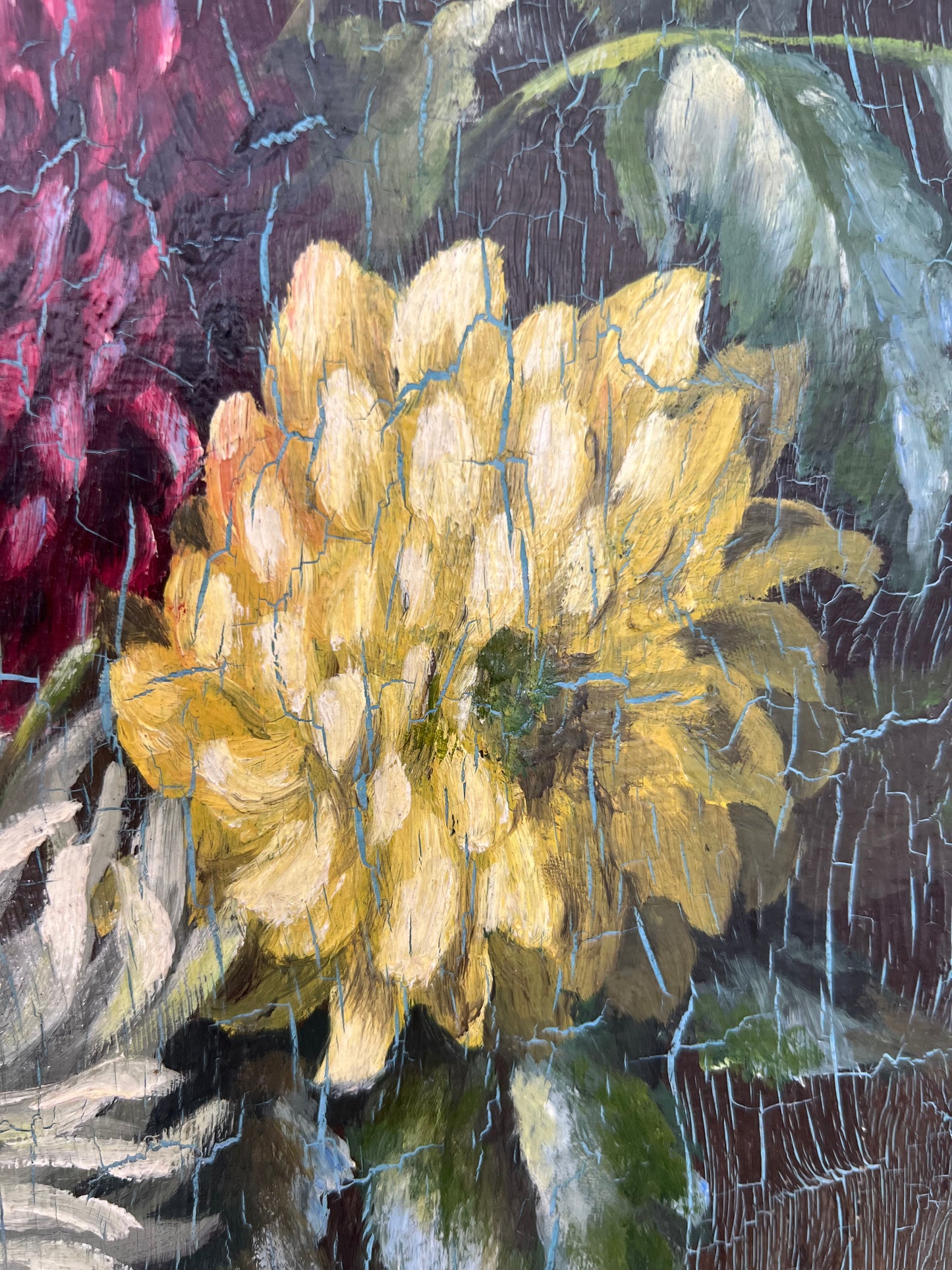 French Oil on Board Floral Painting dated 1932 by. A Hoffman