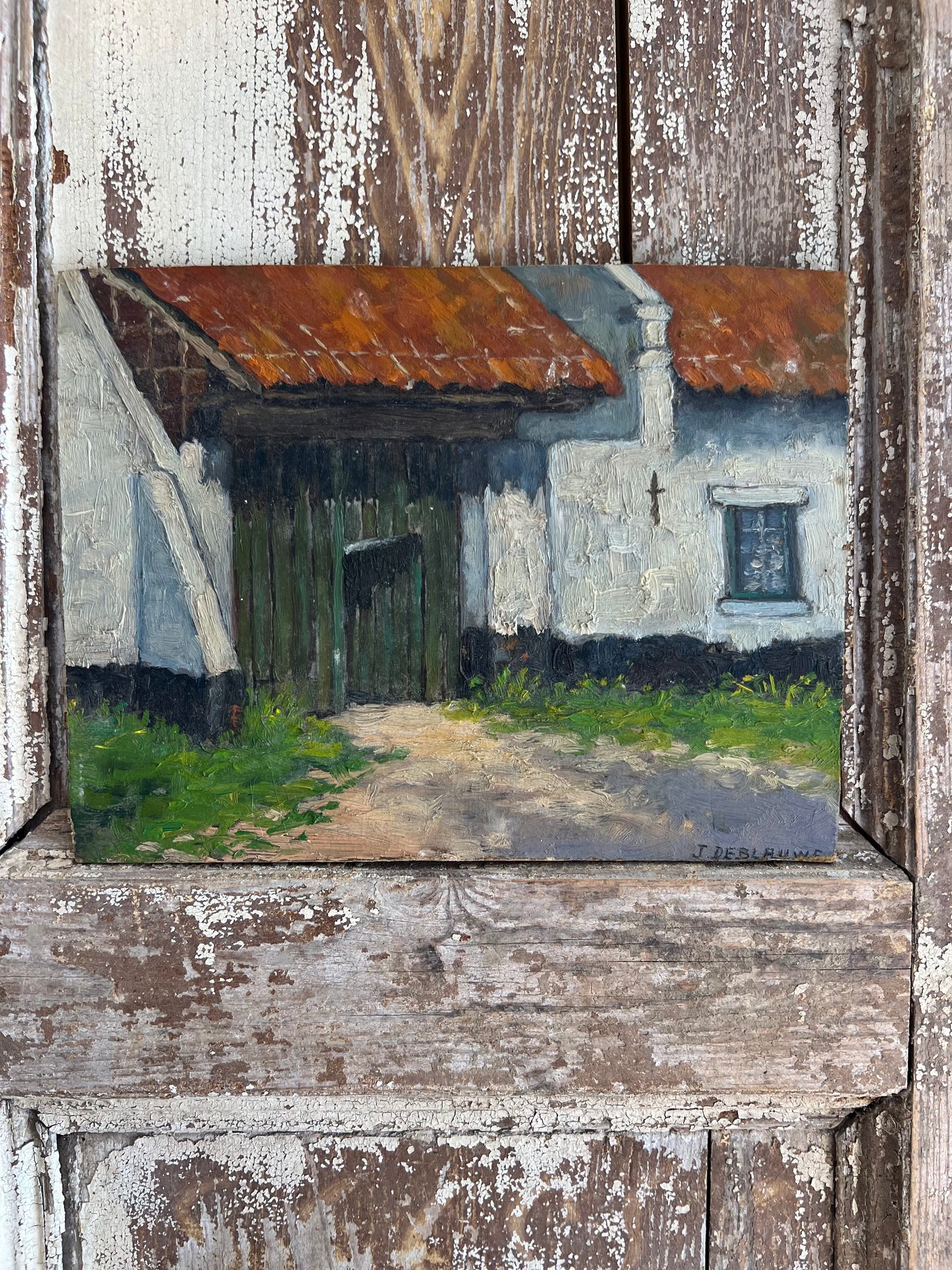 Small French Oil on Board Painting