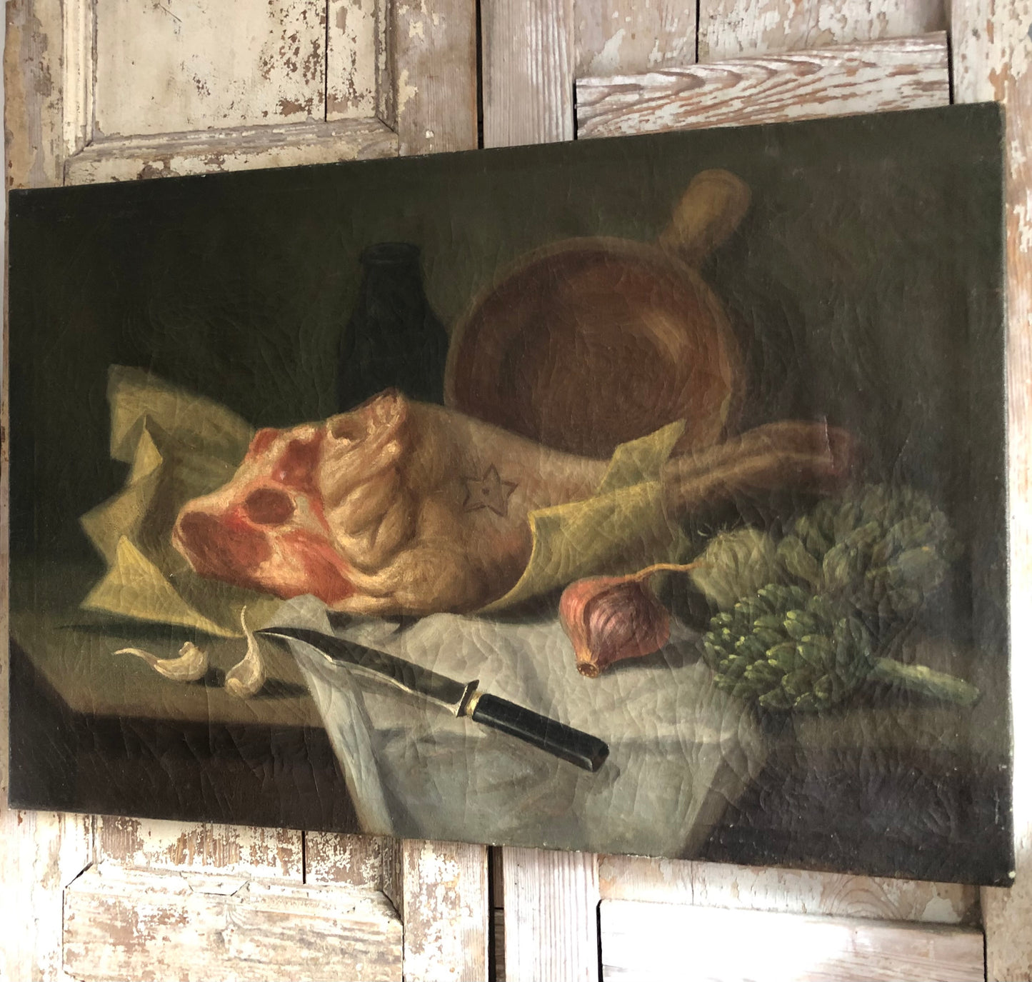 French Mid 19th Century Wonderful oil on canvas still life painting