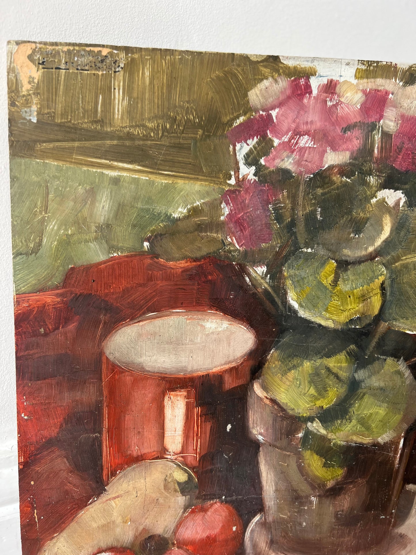 Fabulous Large Double Sided Oil on Board Painting Mid Century
