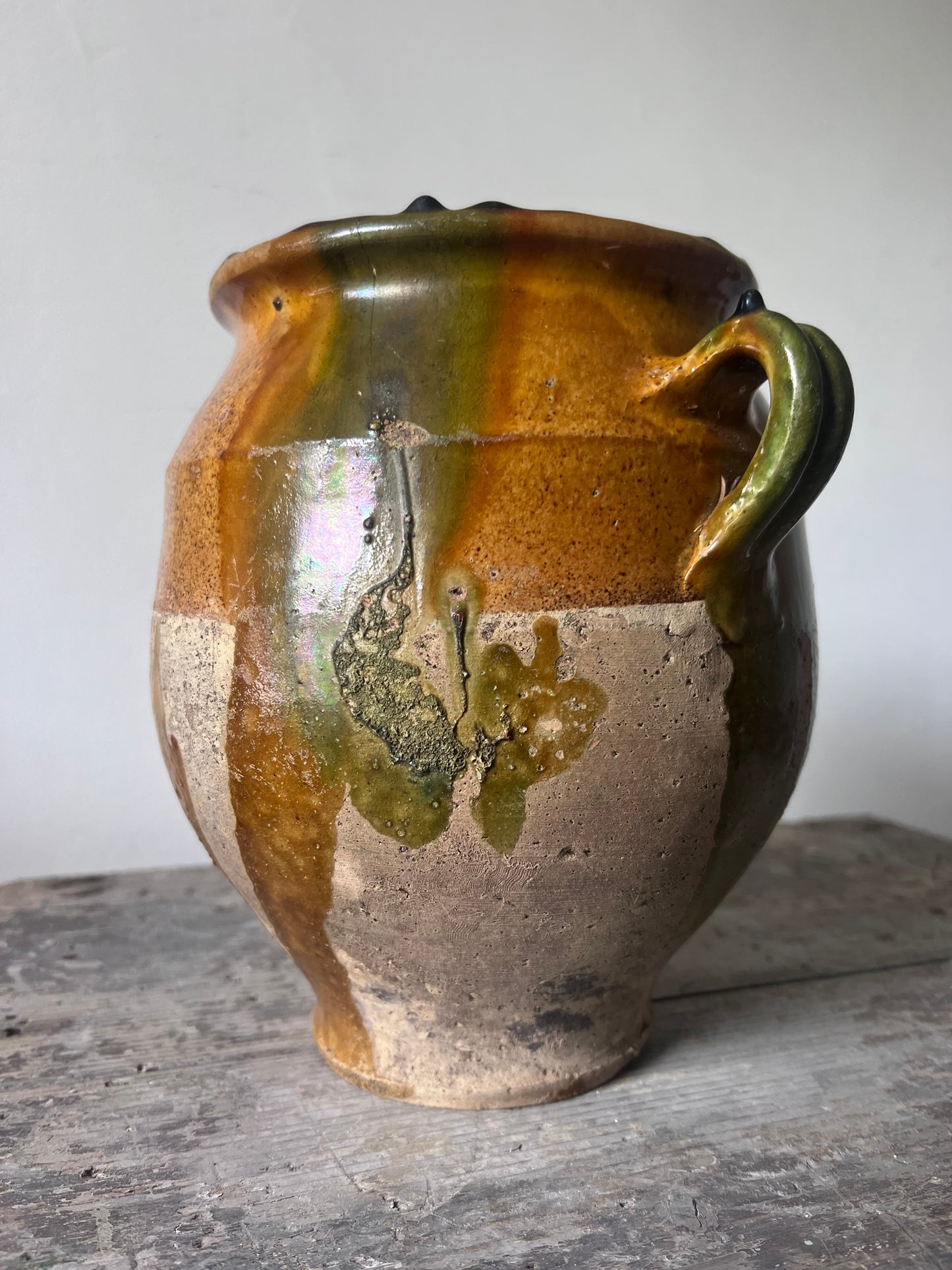 French Antique Confit Pot with one of the best glazes you’ll ever see