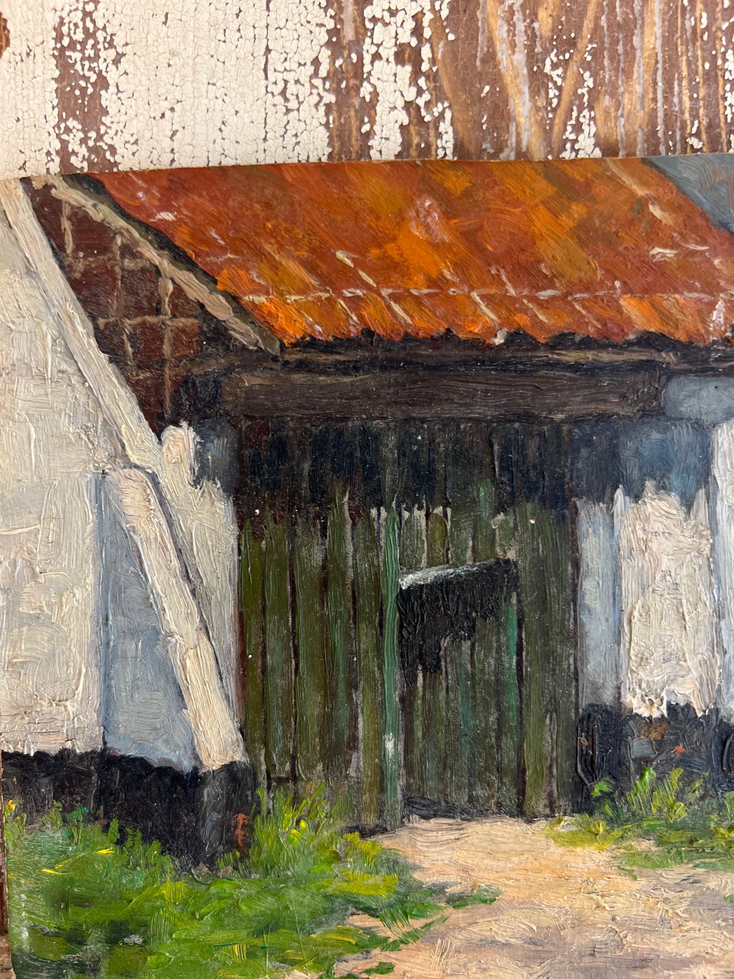 Small French Oil on Board Painting