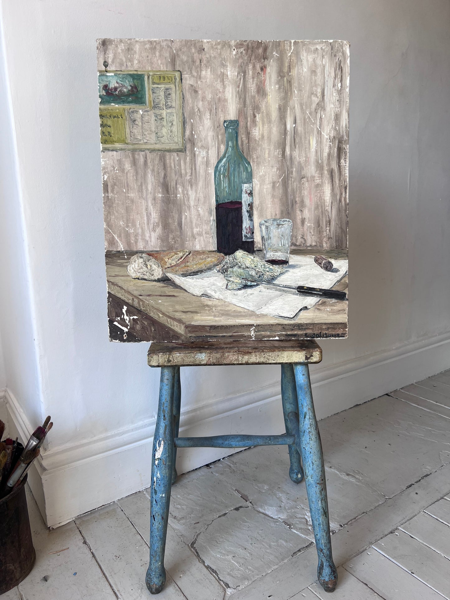 Vintage French Still Life Oil Painting perfect Kitchen Picture