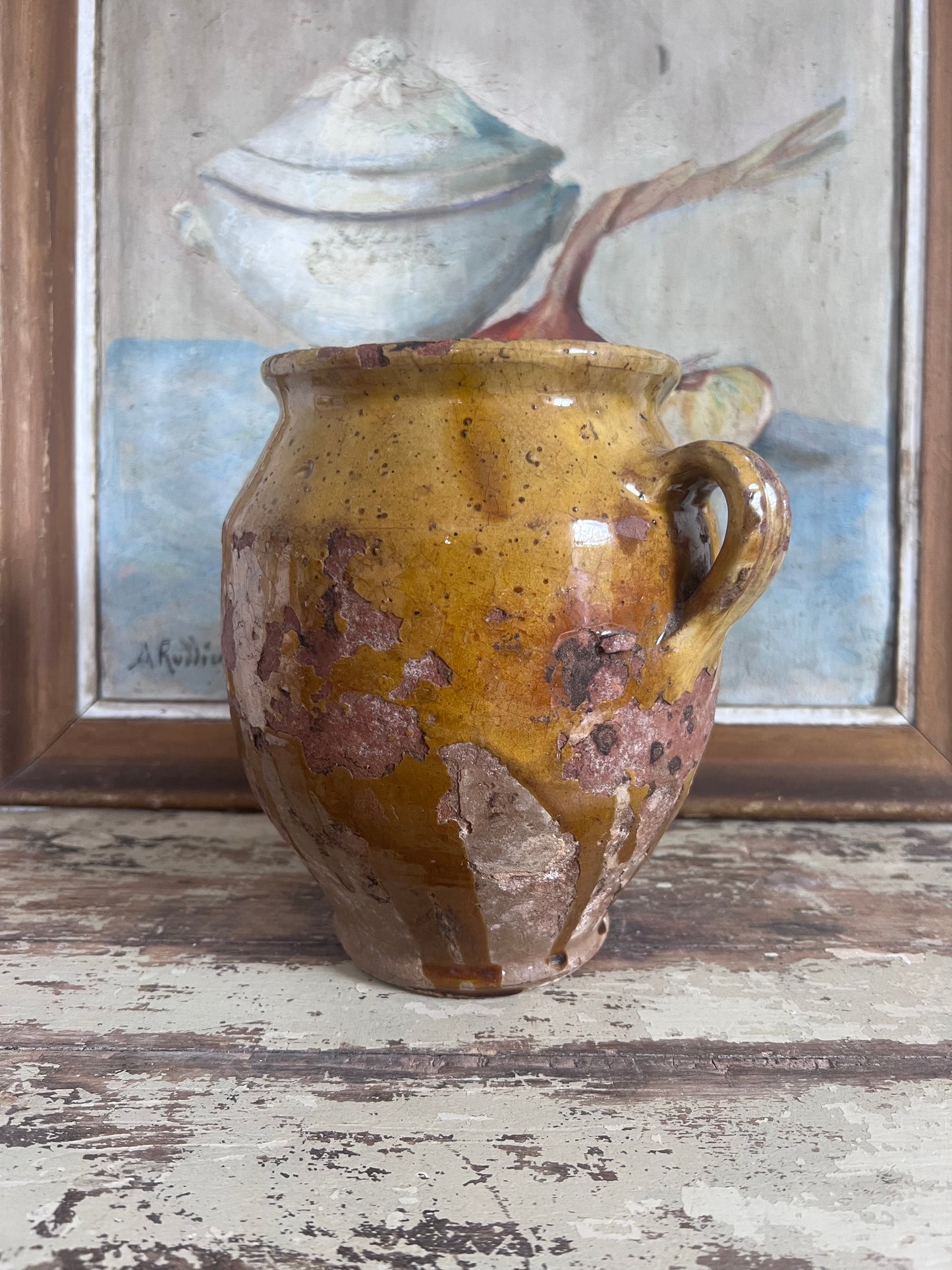 French Yellow Confit Pot Amazing Glaze