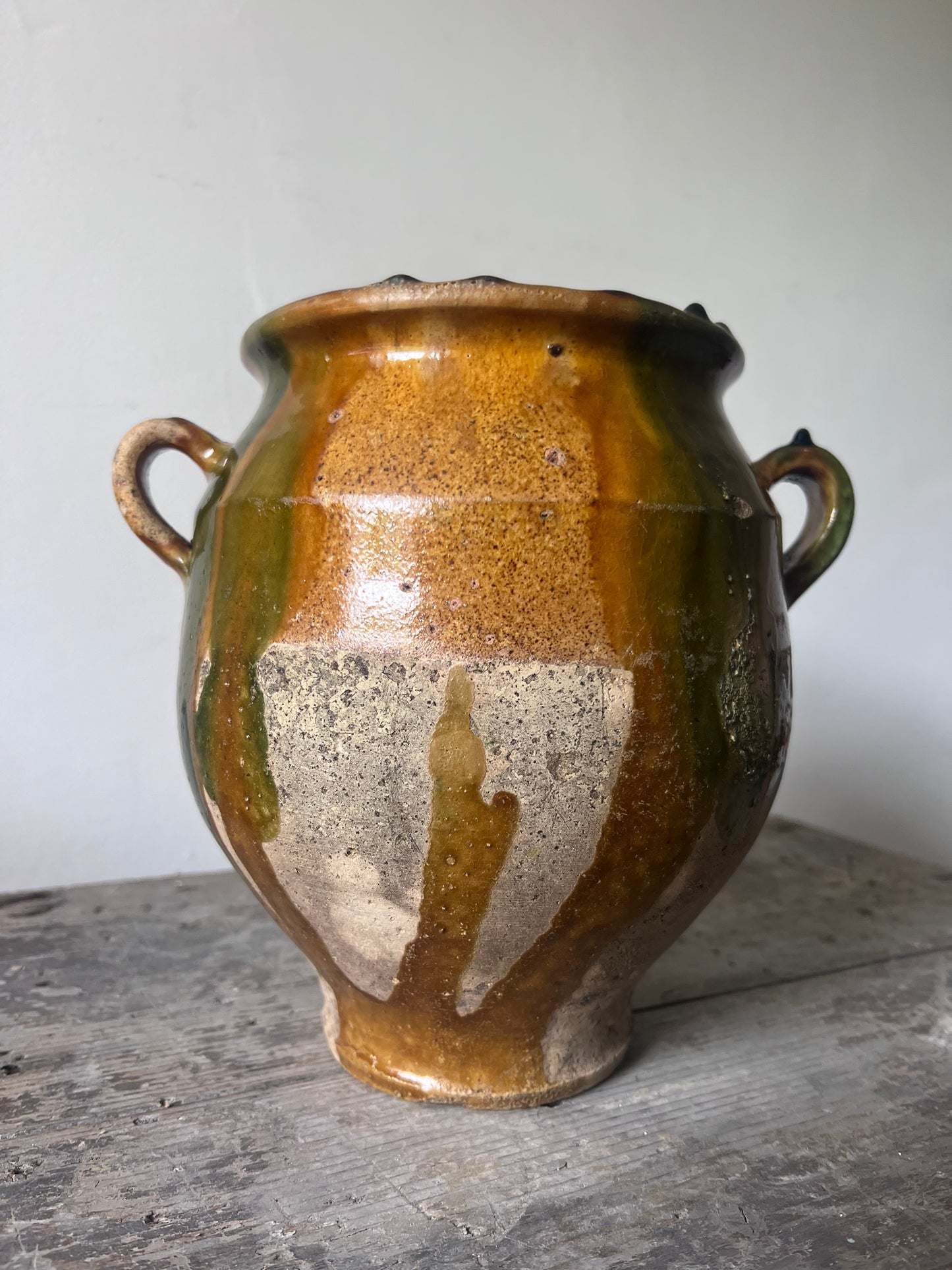French Antique Confit Pot with one of the best glazes you’ll ever see