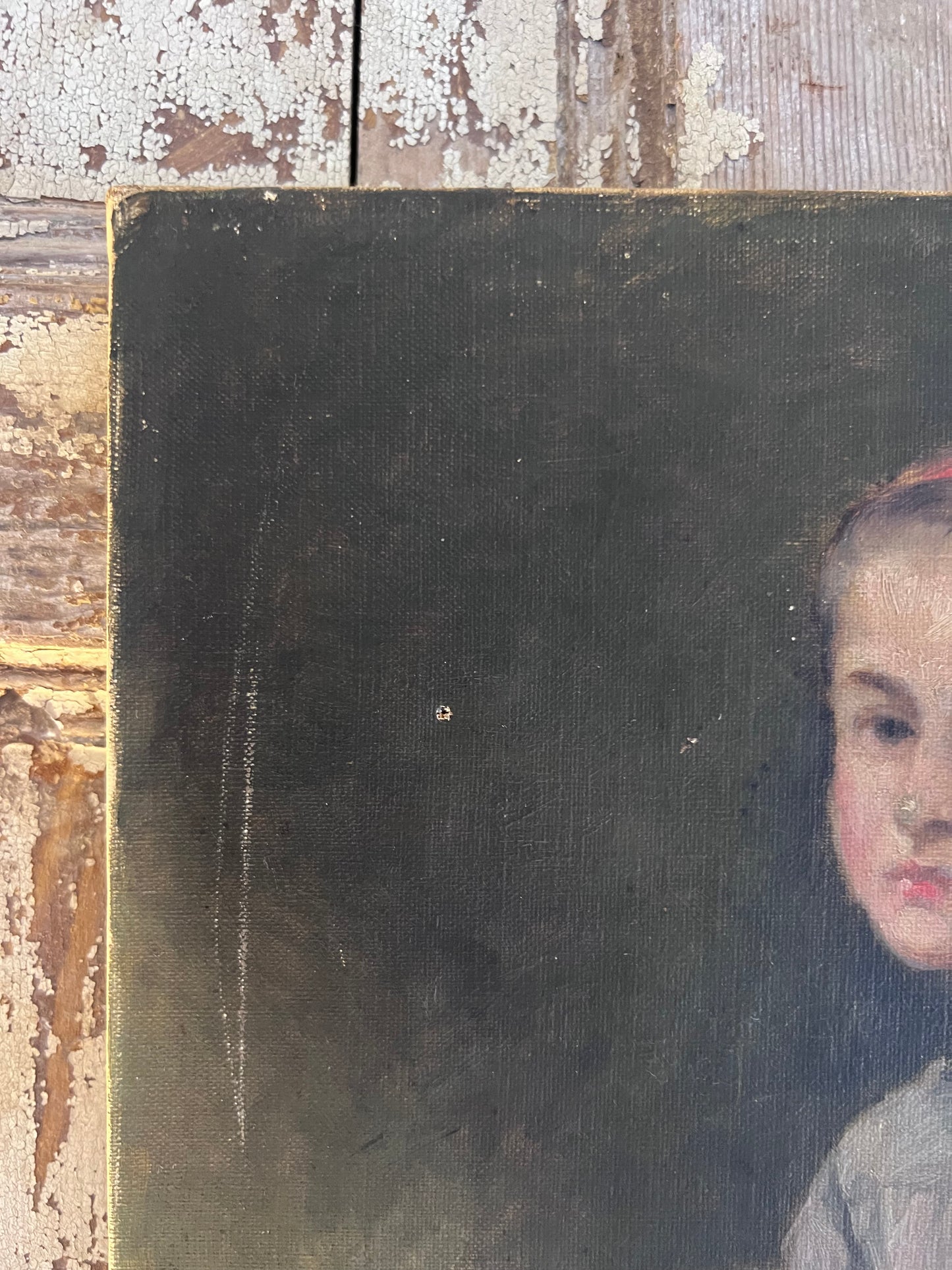 French 19th Century Portrait of a Girl Oil Painting