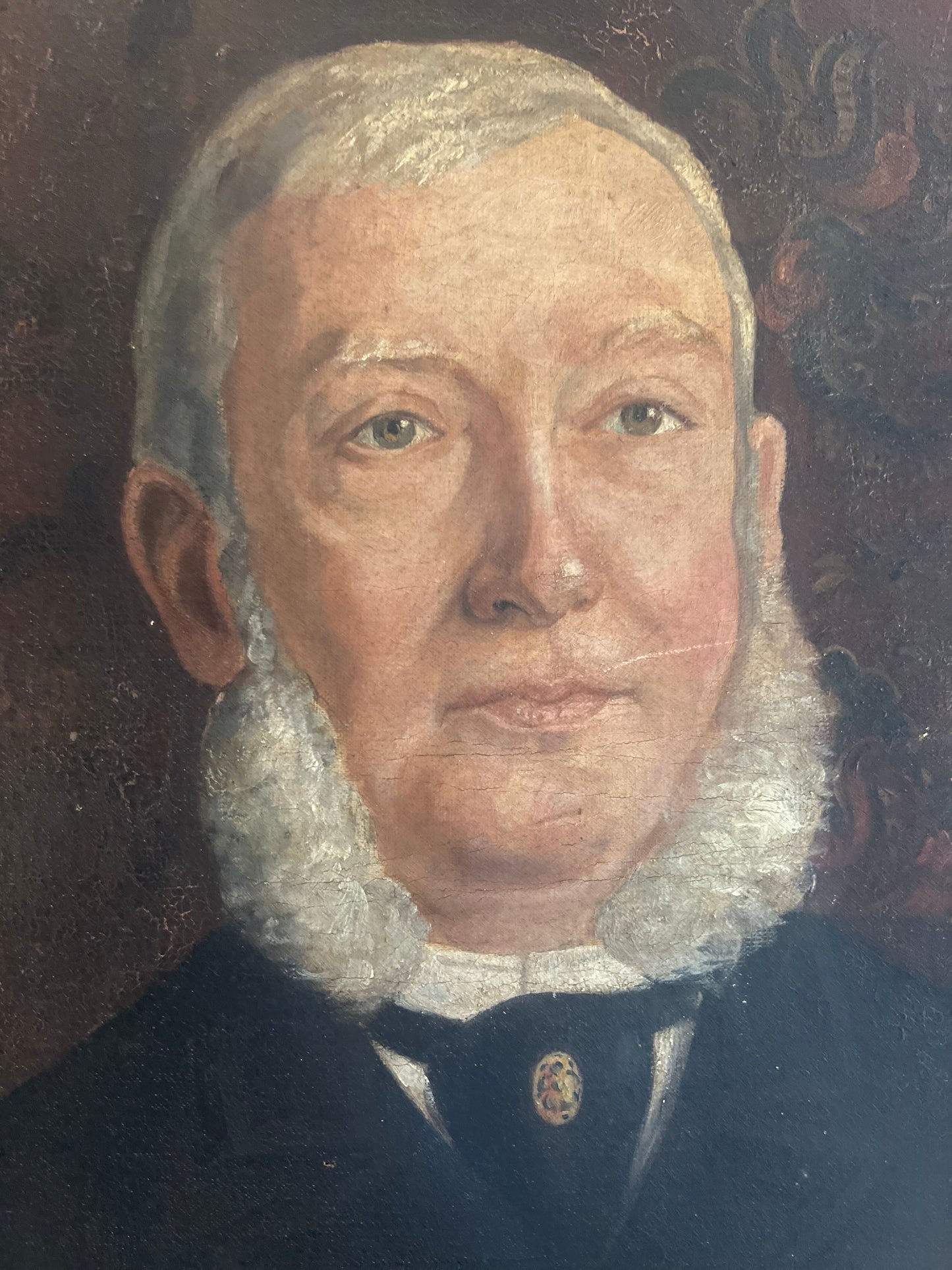 Large 19th Century Male Portrait oil on canvas painting
