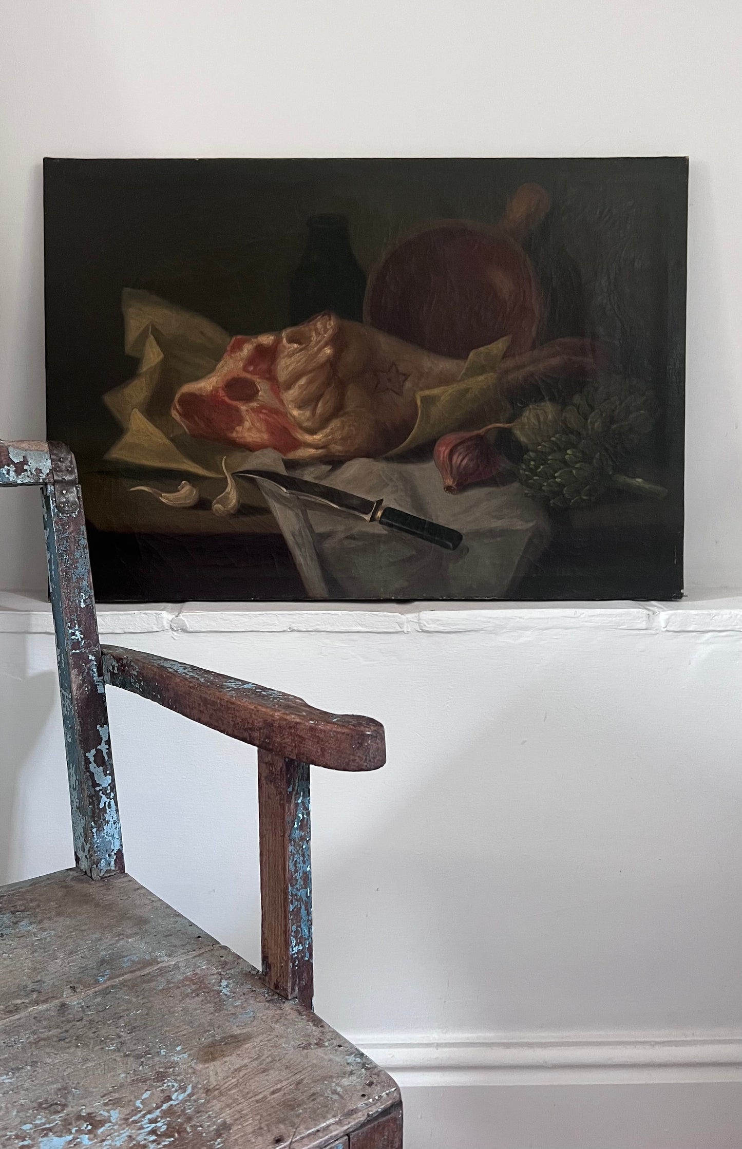 French Mid 19th Century Wonderful oil on canvas still life painting