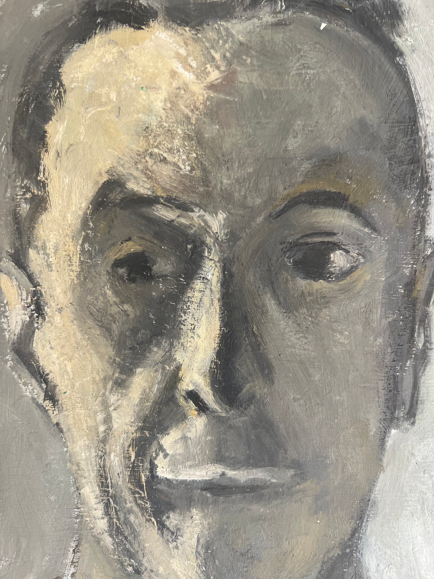 French male portrait oil on canvas painting C1940