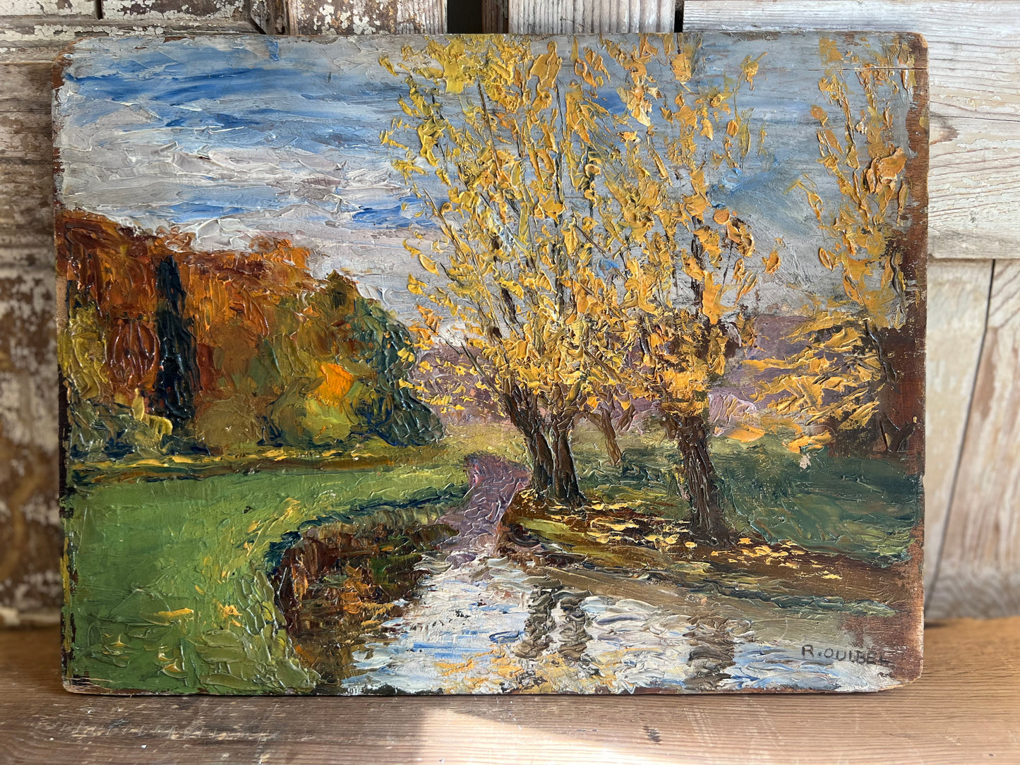 Thick Impasto French Landscape Oil Painting