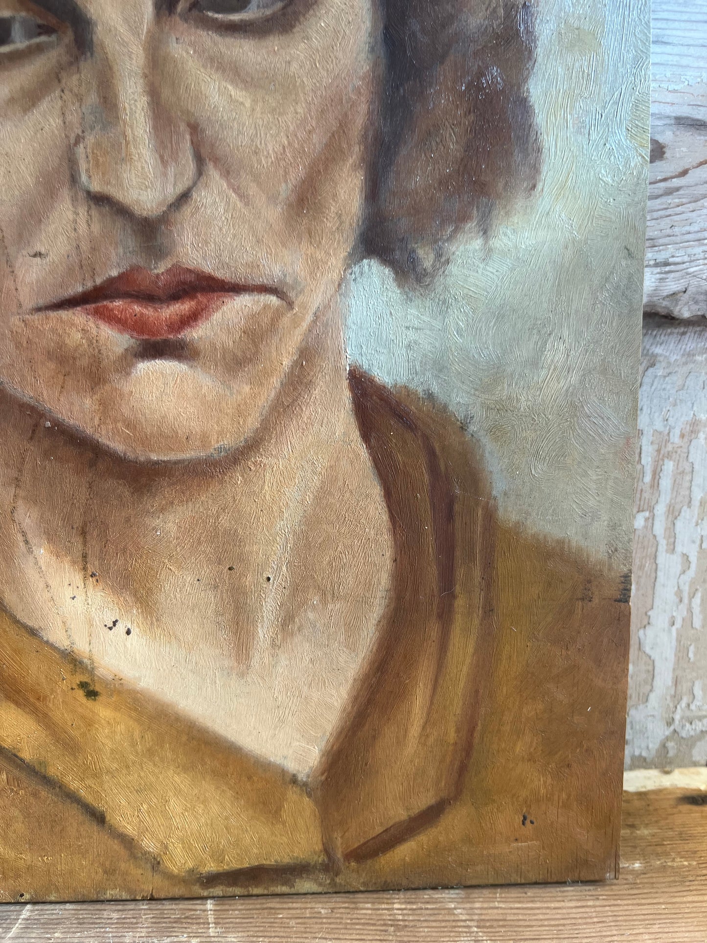 French Double Sided Portrait Oil Painting dated 1934