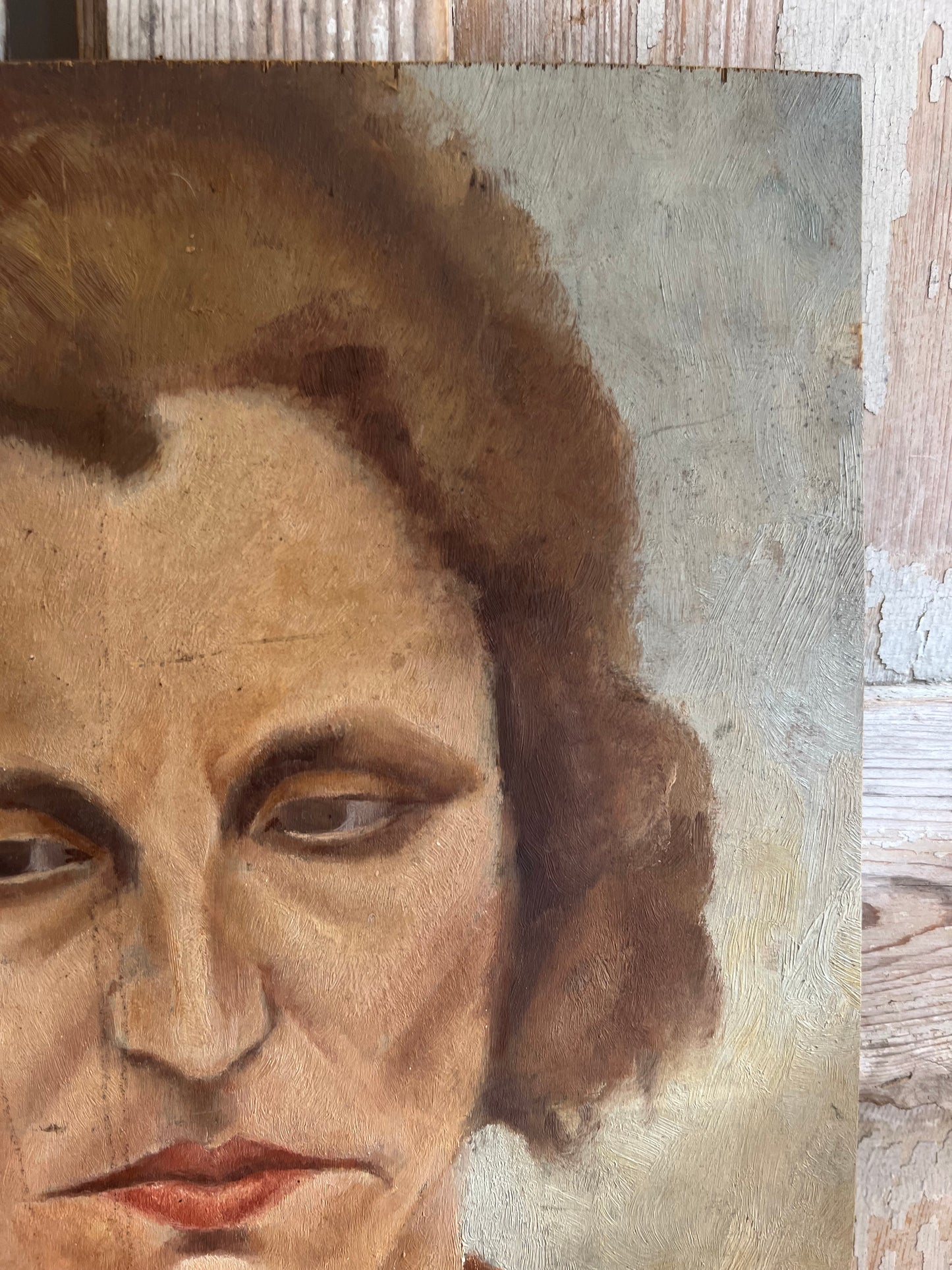 French Double Sided Portrait Oil Painting dated 1934