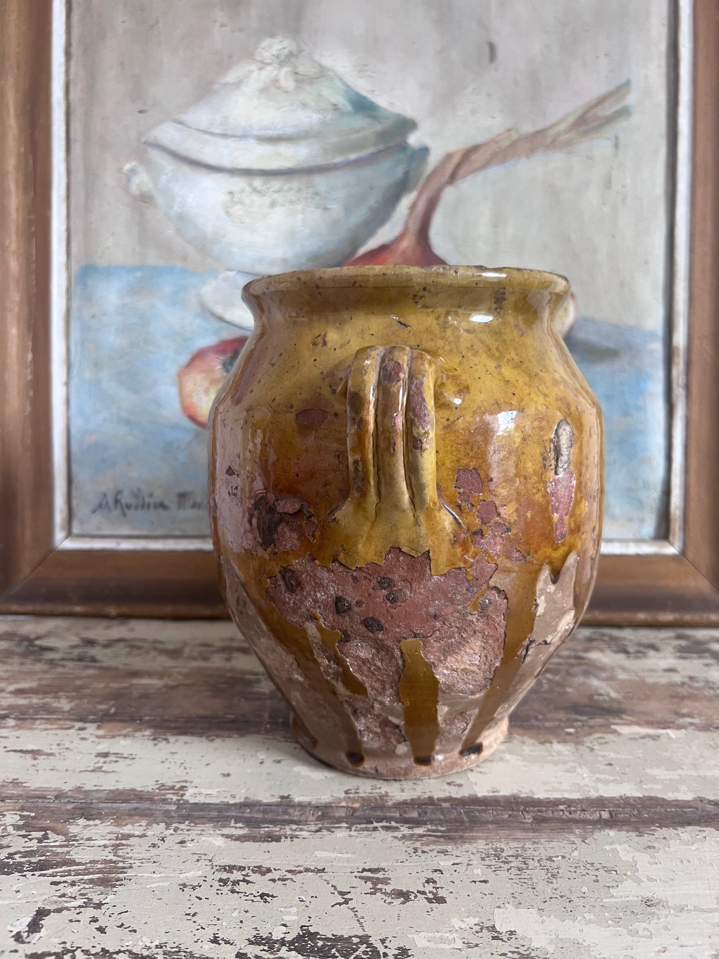 French Yellow Confit Pot Amazing Glaze