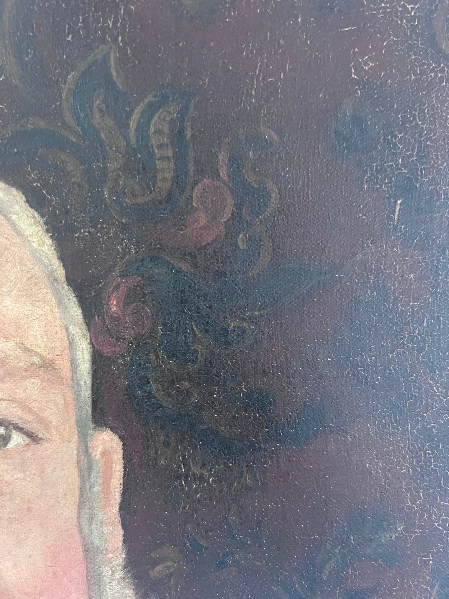 Large 19th Century Male Portrait oil on canvas painting