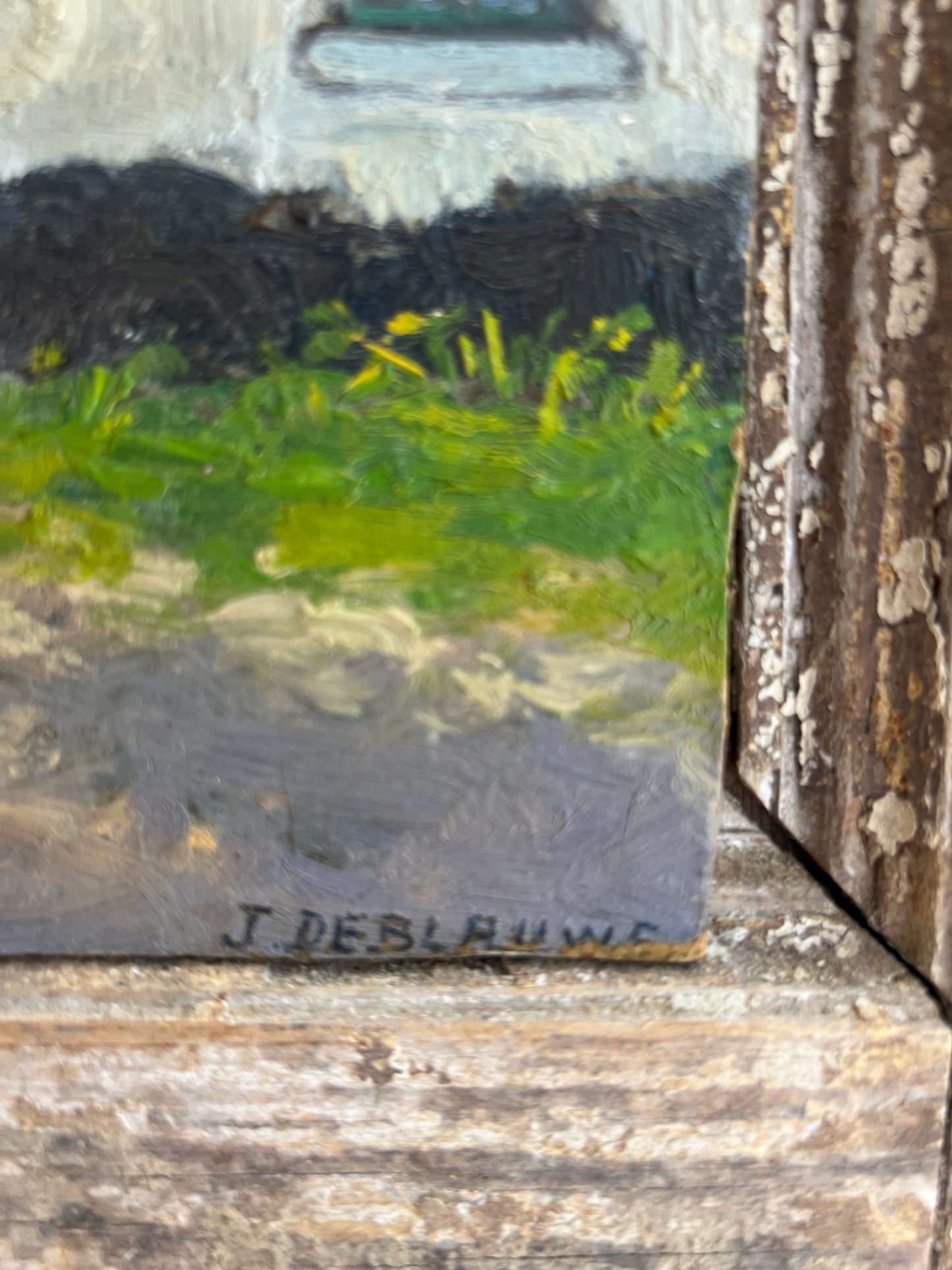 Small French Oil on Board Painting