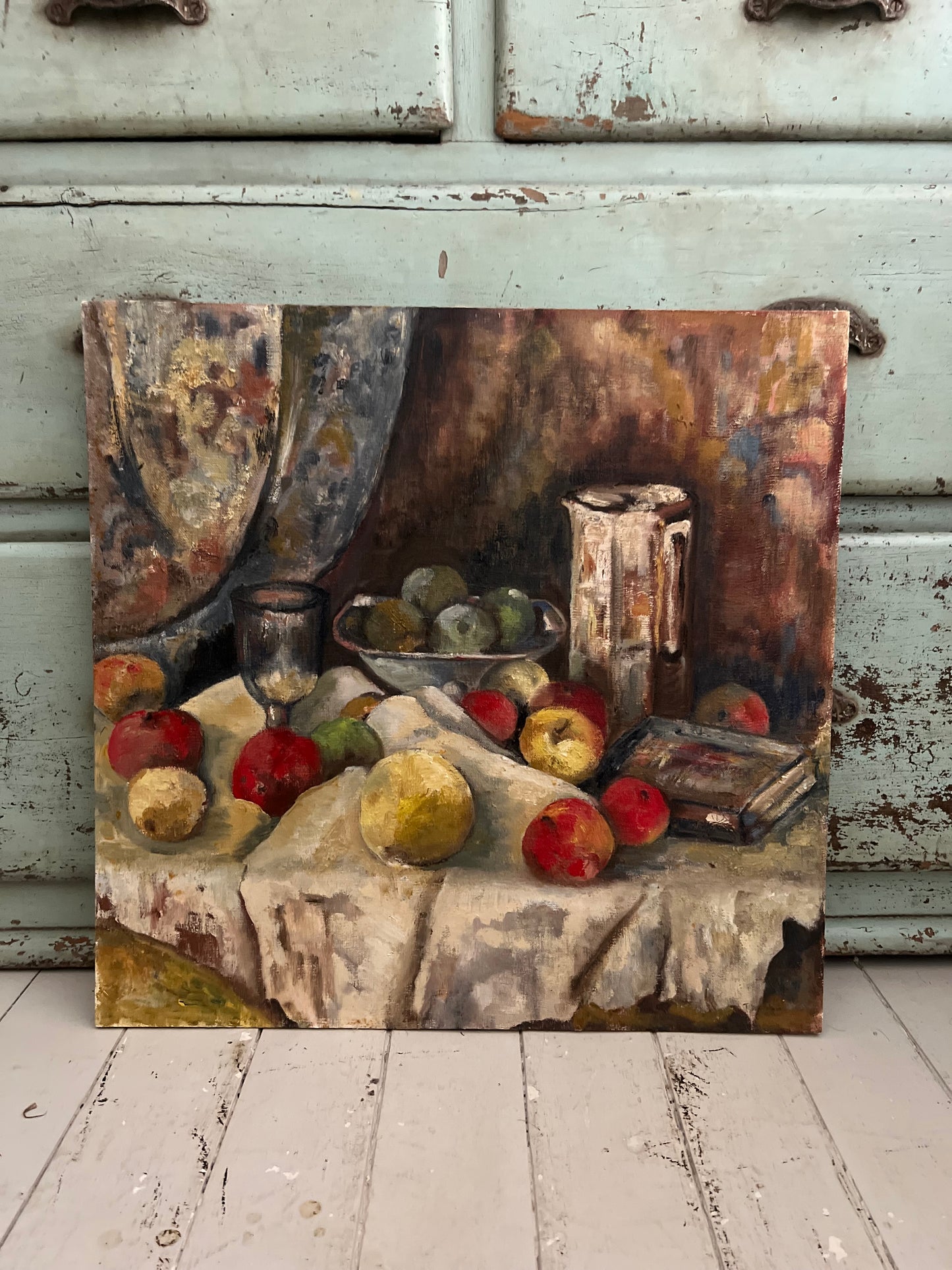 1950’s French Cezanne-esque Still Life Oil Painting