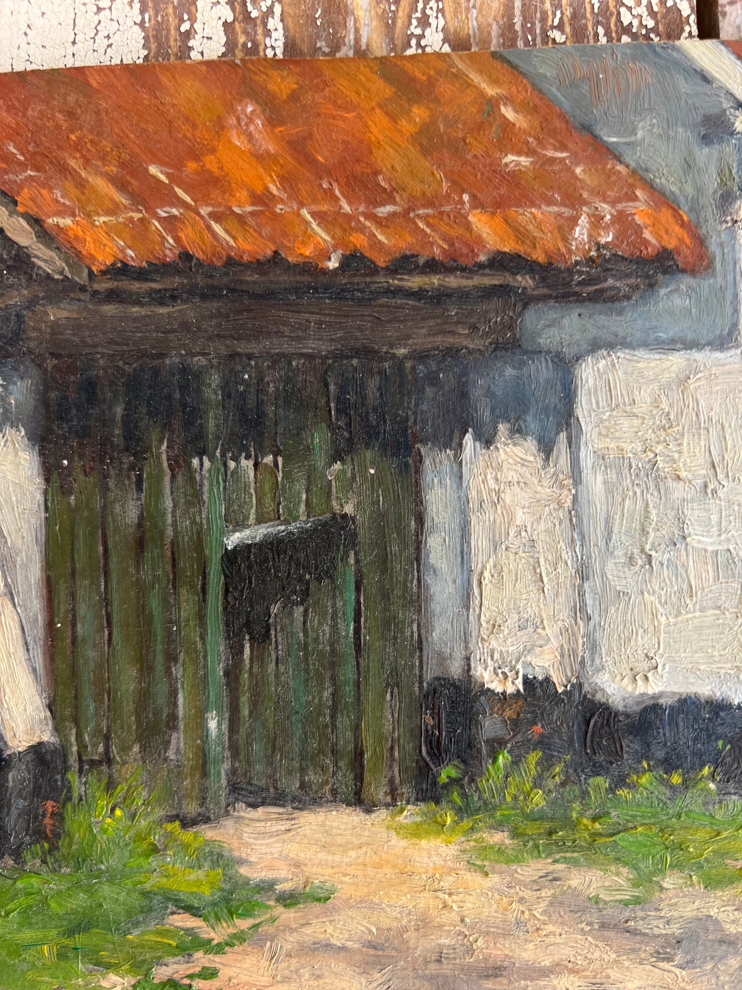 Small French Oil on Board Painting