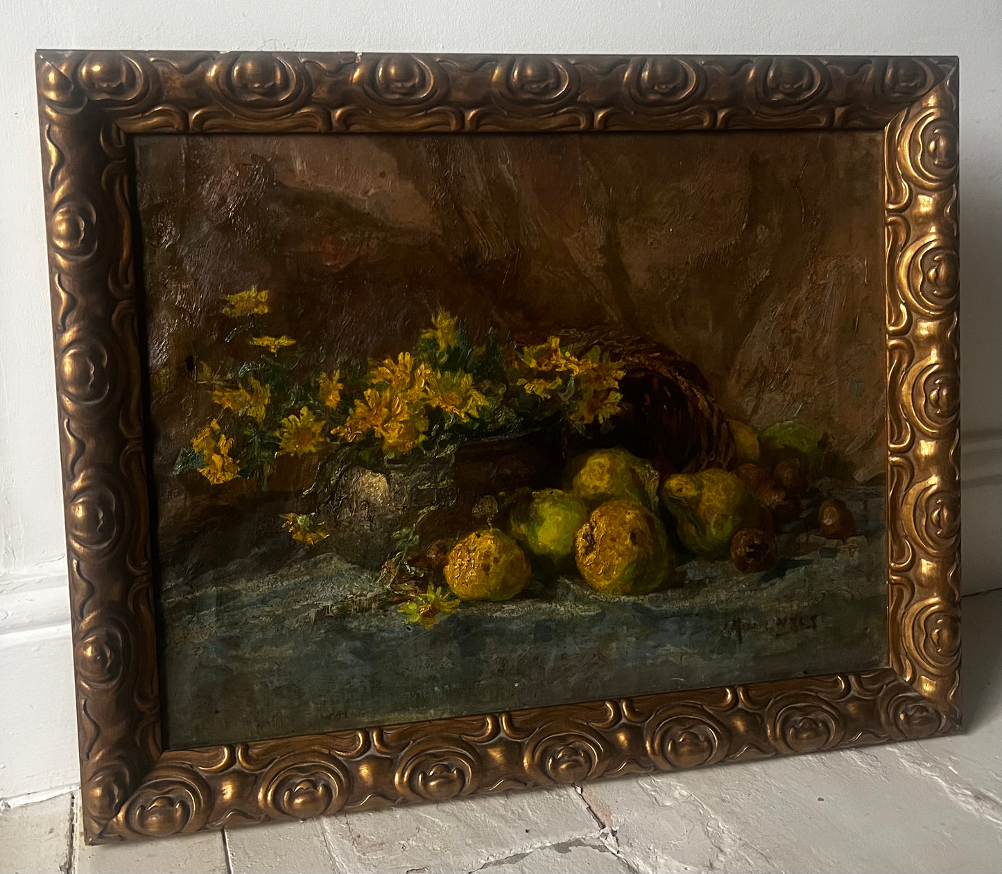 Stunning French Oil on Canvas Still Life Painting C1900