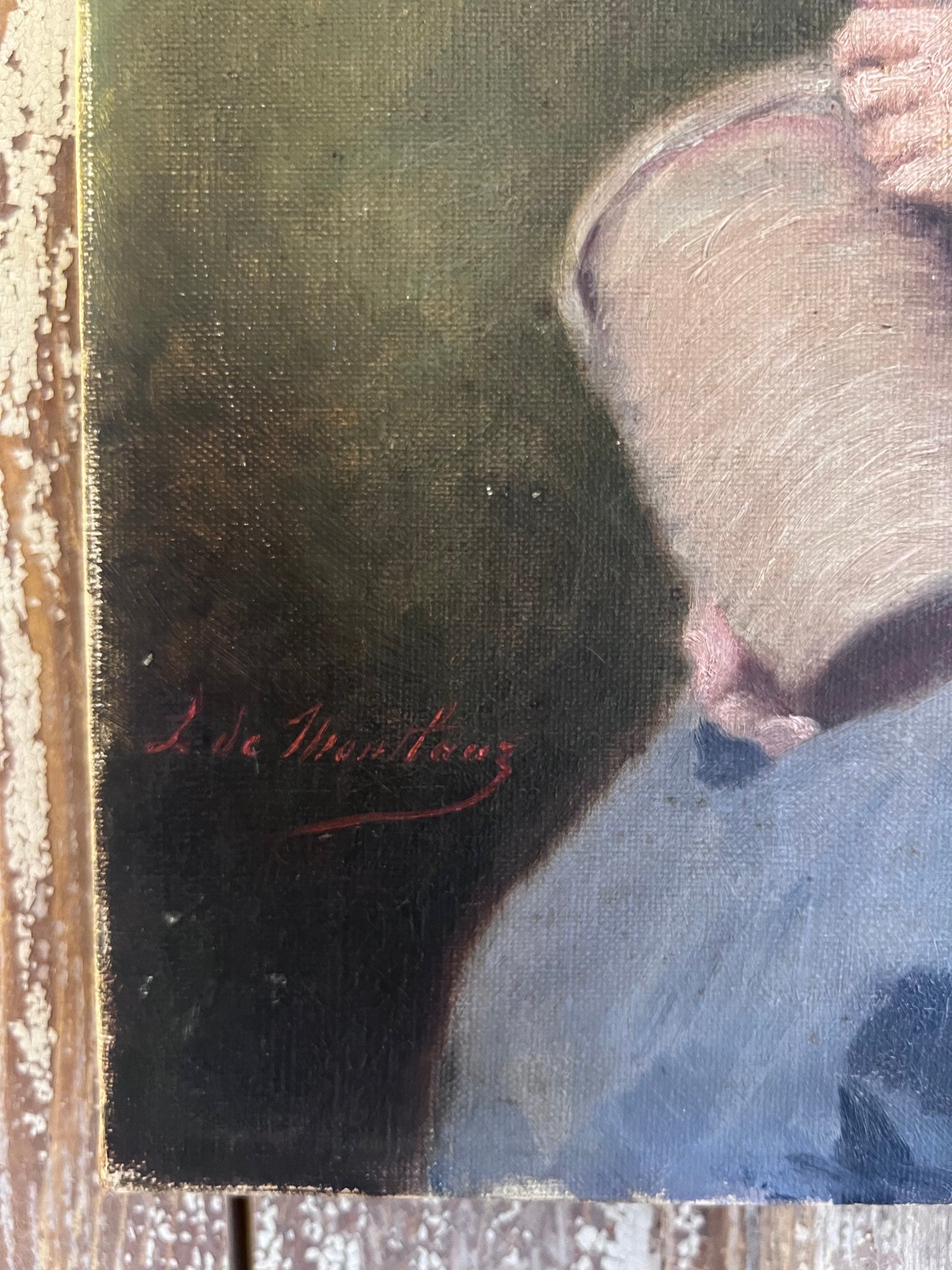 French 19th Century Portrait of a Girl Oil Painting