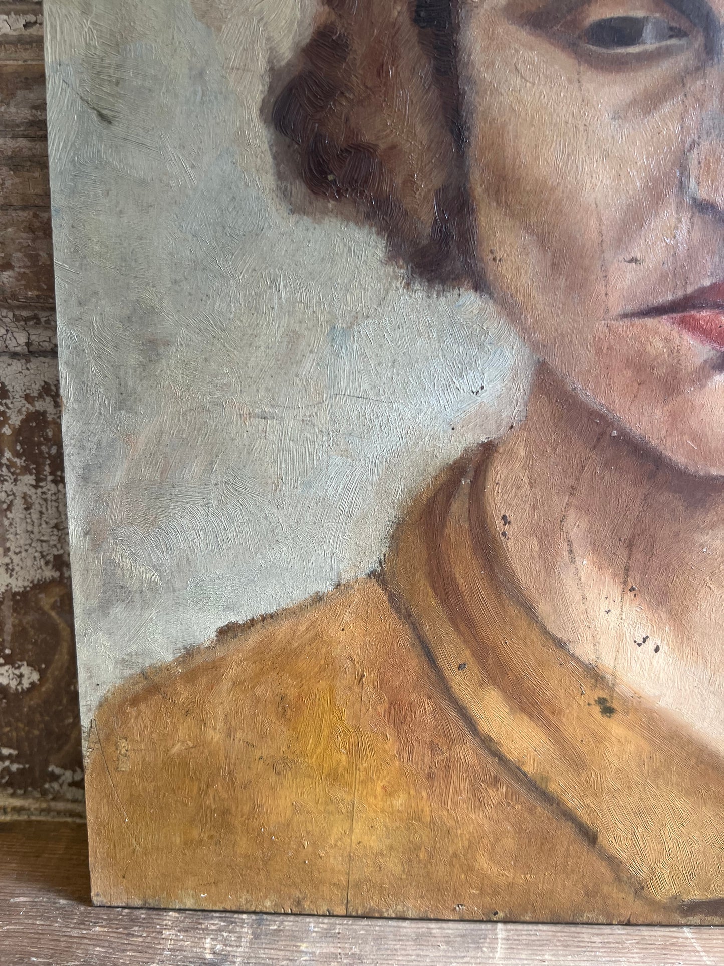 French Double Sided Portrait Oil Painting dated 1934