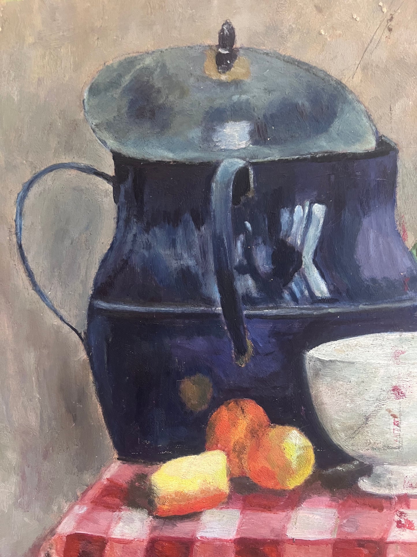French Kitchen Still Life Oil Painting Outsider Art