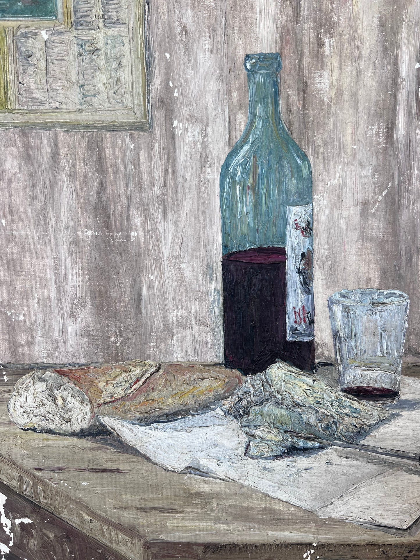 Vintage French Still Life Oil Painting perfect Kitchen Picture