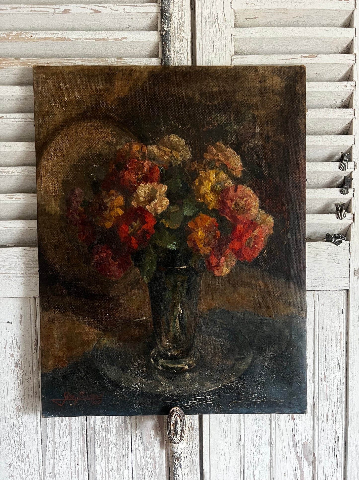 RESERVED FOR J Gorgeous Post Impressionist Floral Oil Painting by Geo Bierand 1895-1953