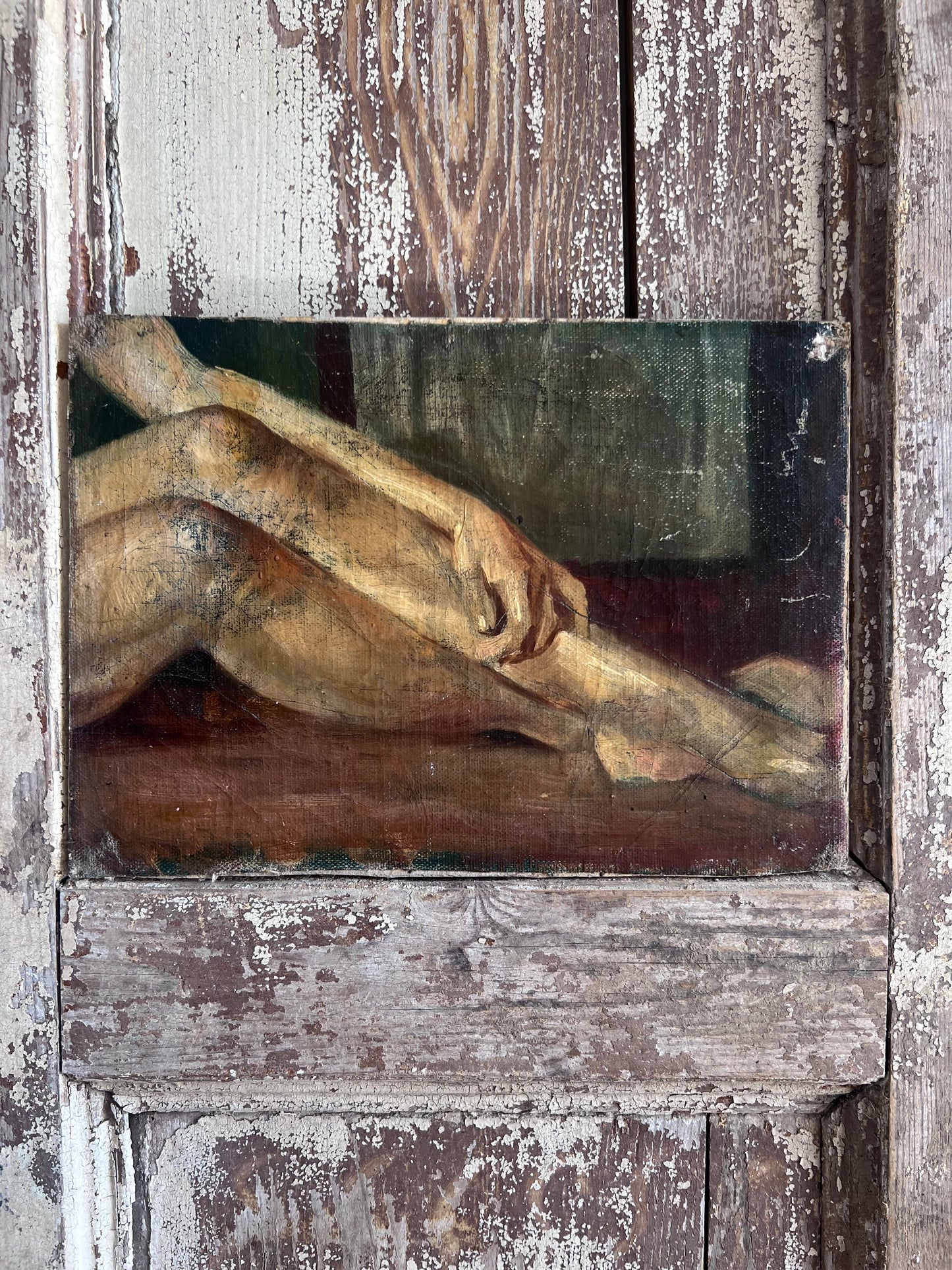 Legs Oil Painting mounted on board