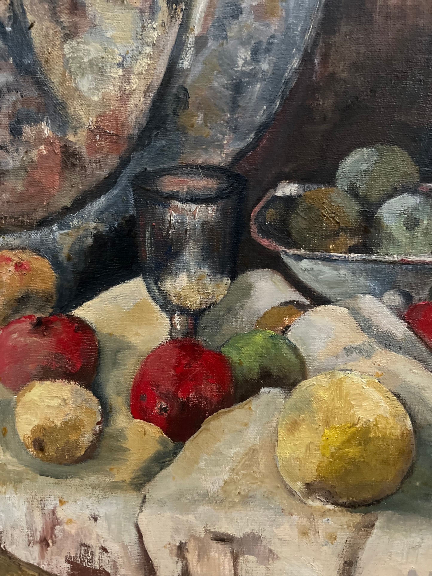 1950’s French Cezanne-esque Still Life Oil Painting