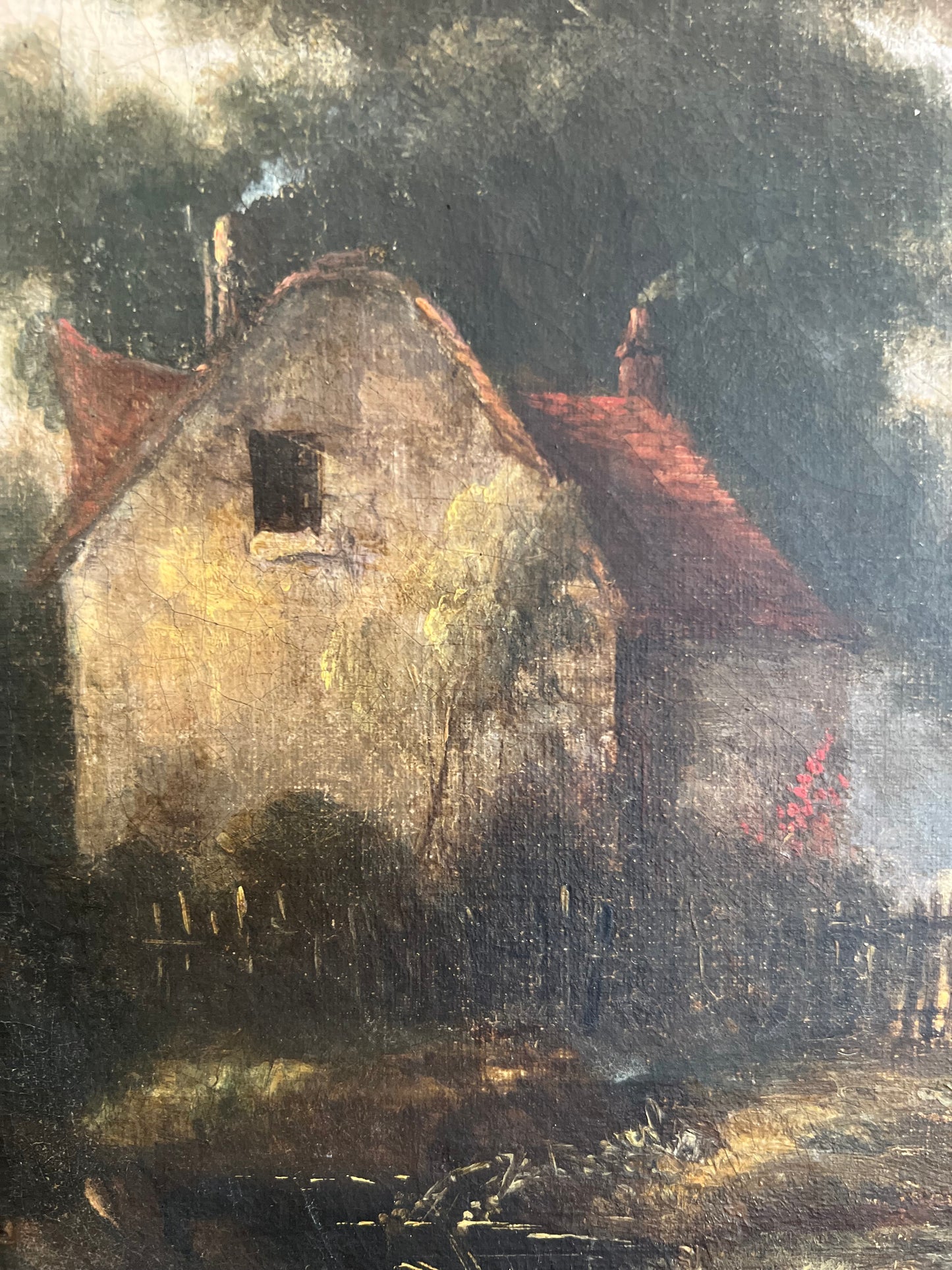 RESERVED! Rescued! French 19th Century Oil Painting