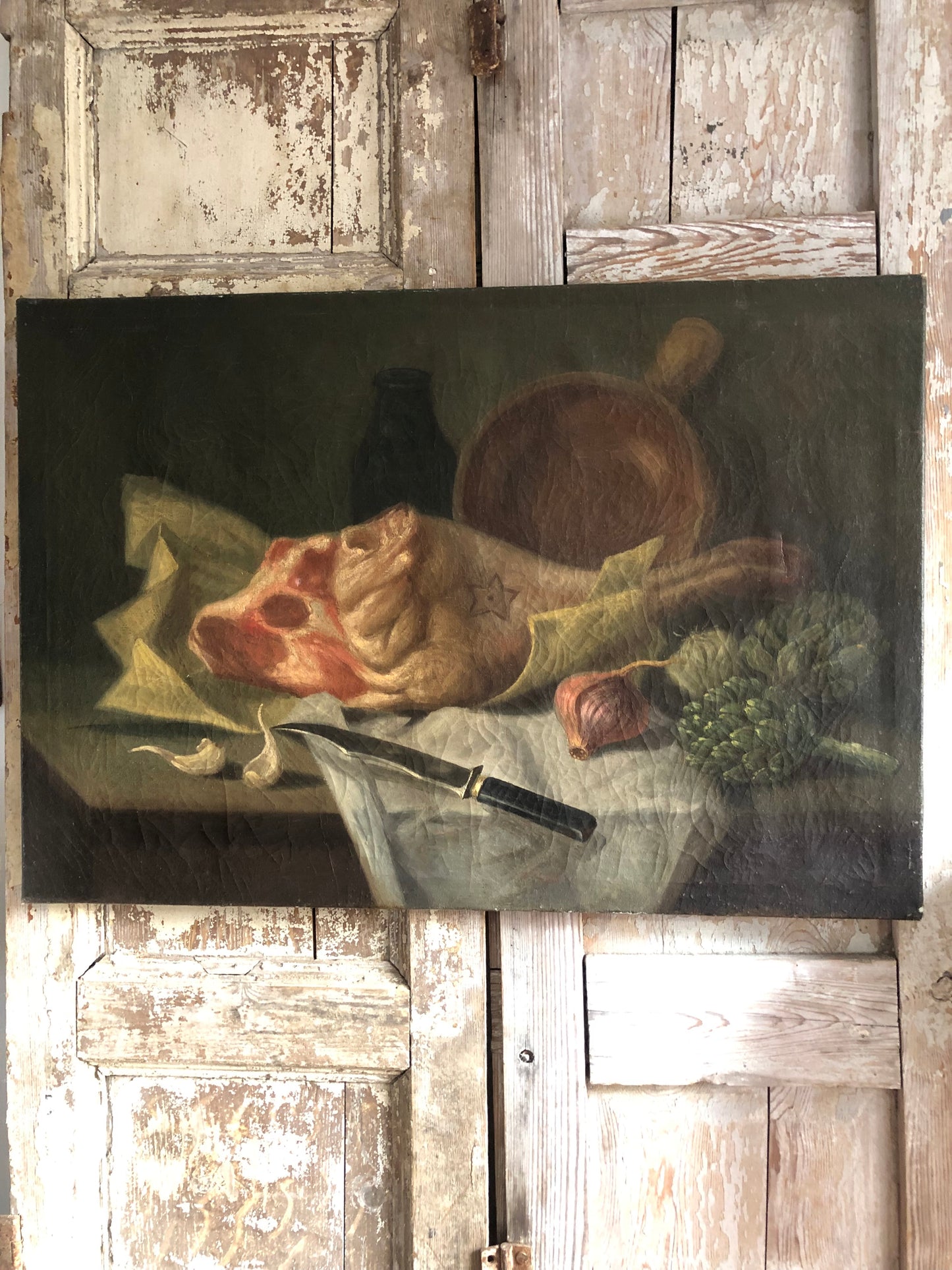 French Mid 19th Century Wonderful oil on canvas still life painting