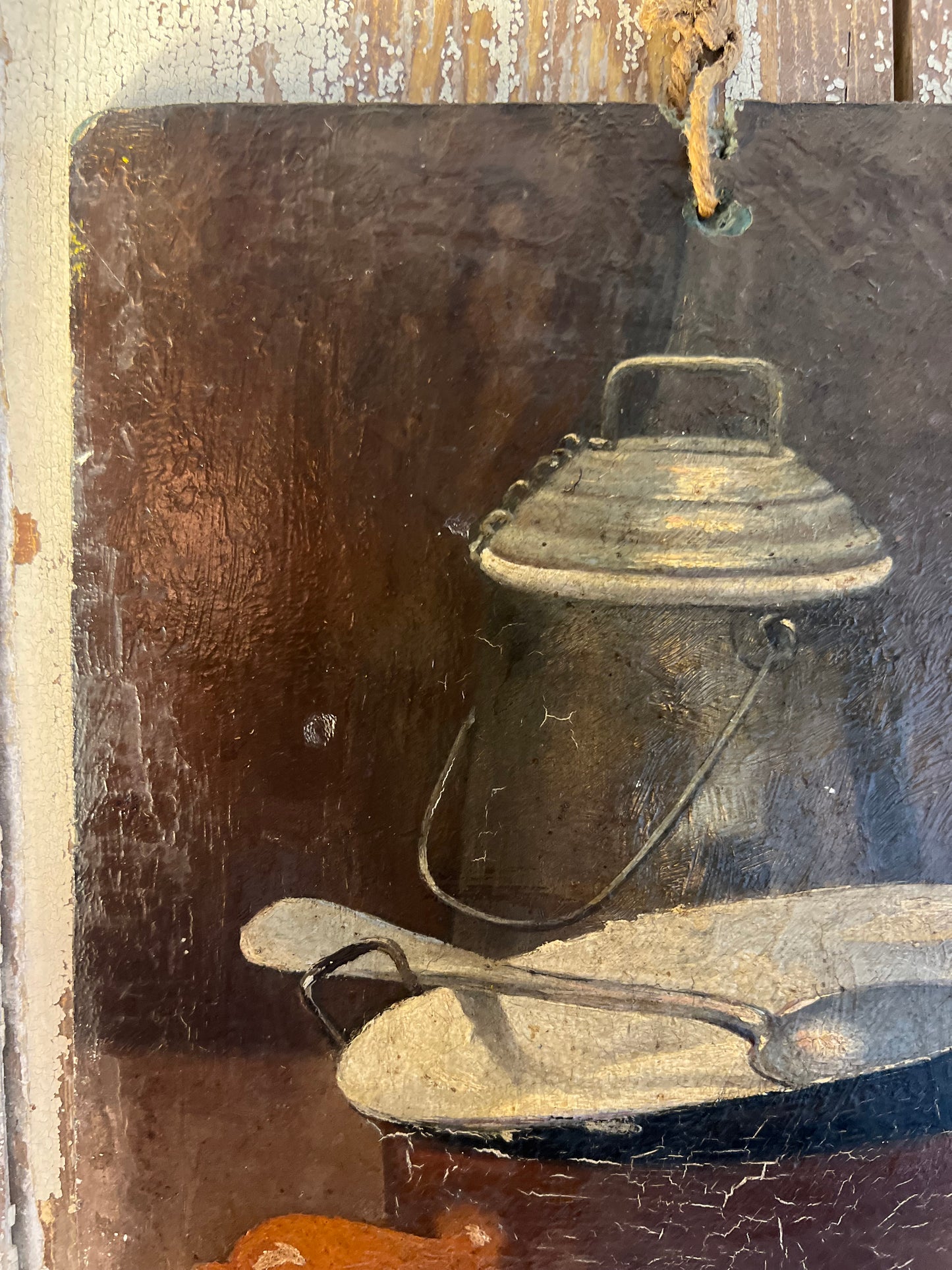 Rustic French 19th Century Still Life Painting by E Pagnoix dated 1885