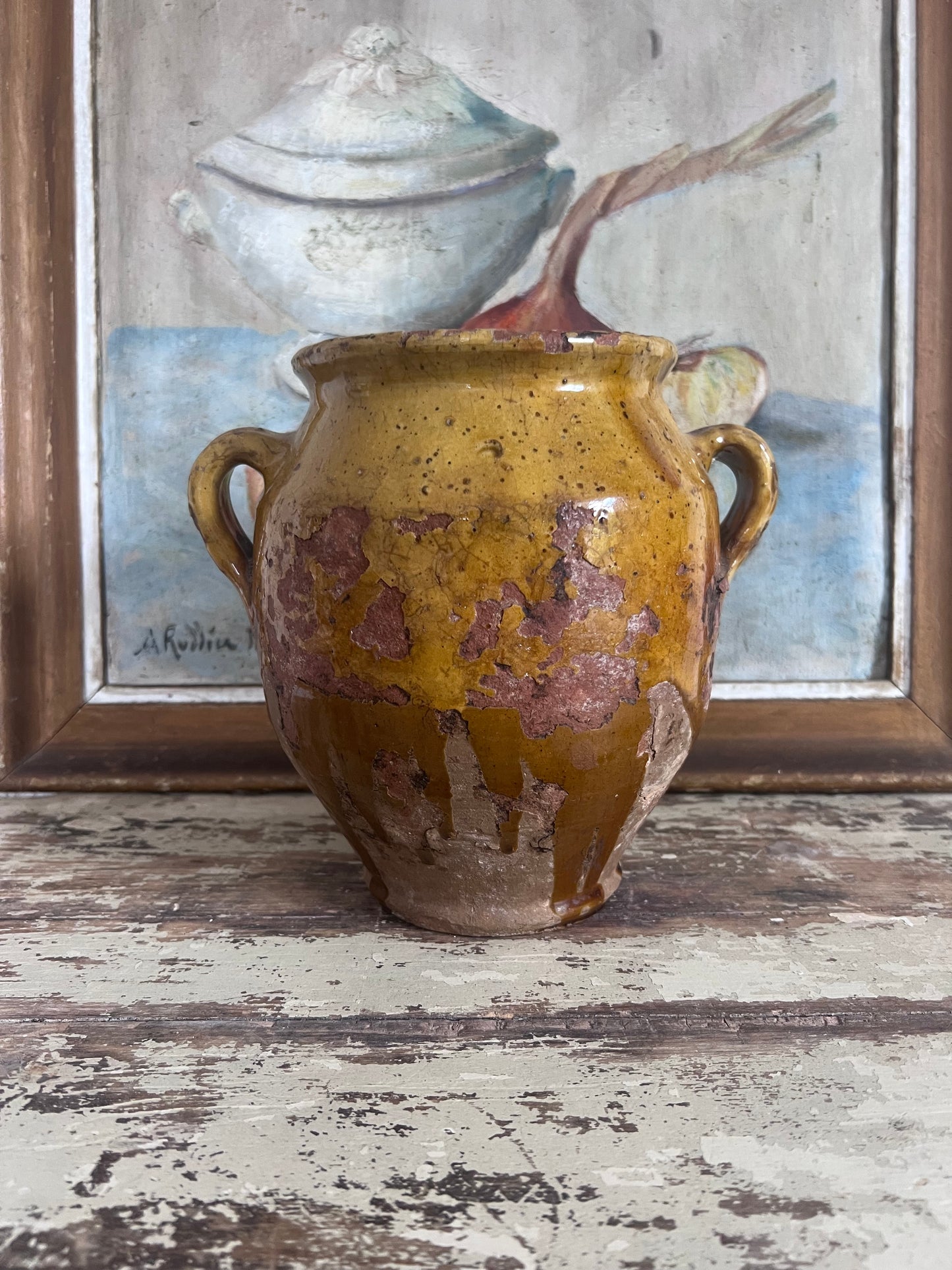 French Yellow Confit Pot Amazing Glaze
